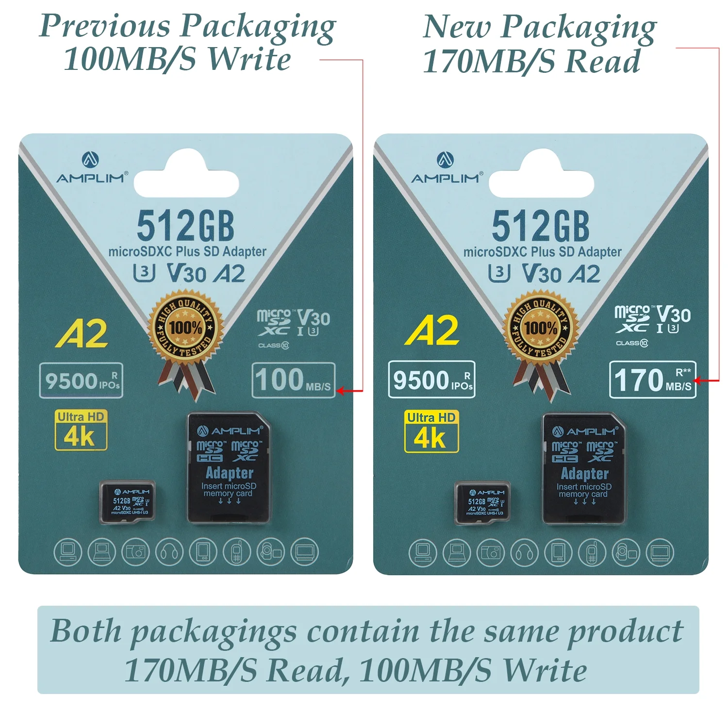 Amplim 512GB Micro SD Card - UHS-I Class 10, A2, U3 High-Speed Memory Card for Android Phone, Camera and 4K Video Recording - Image 3