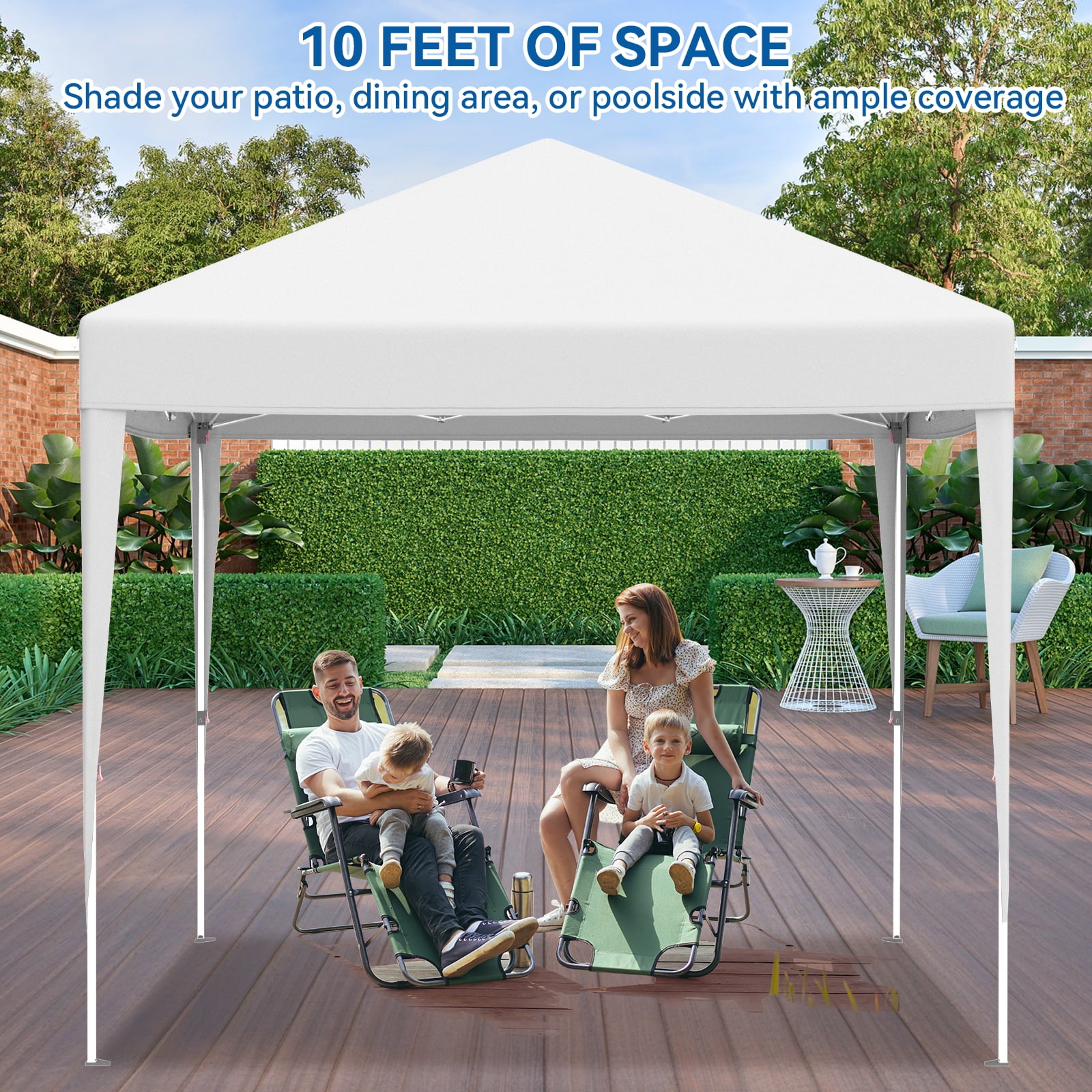 VECUKTY 10 x 10ft Pop up Canopy Tent with Sidewalls, Wheeled Bag, Shelter for Outdoor Shade, White - Image 12