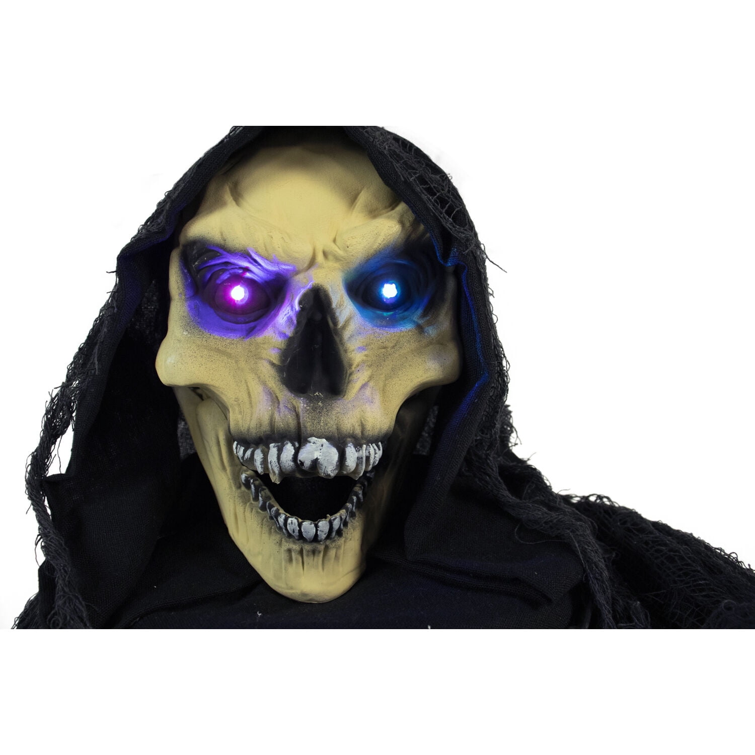 Haunted Hill Farm Life-Size 5.7 ft Animatronic Reaper, Indoor/Outdoor Halloween Decoration, Flashing Colorful Eyes, Poseable, Battery-Operated, HHRPR-6FLSA - Image 10