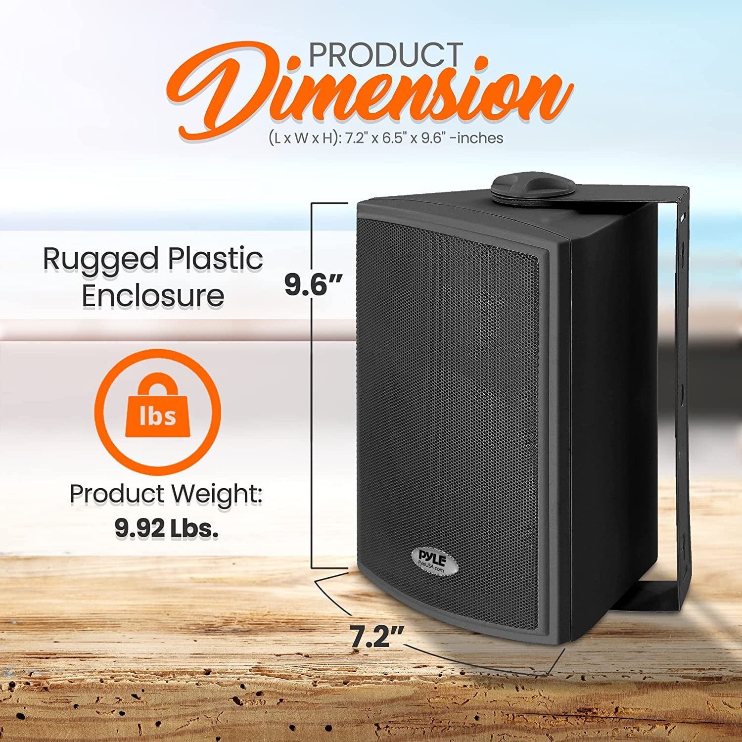 Pyle 5.25'' Pro-Active Wall-Mountable Bluetooth Speakers, 600 Watts Max, 300 Watts RMS (Black) - Image 4