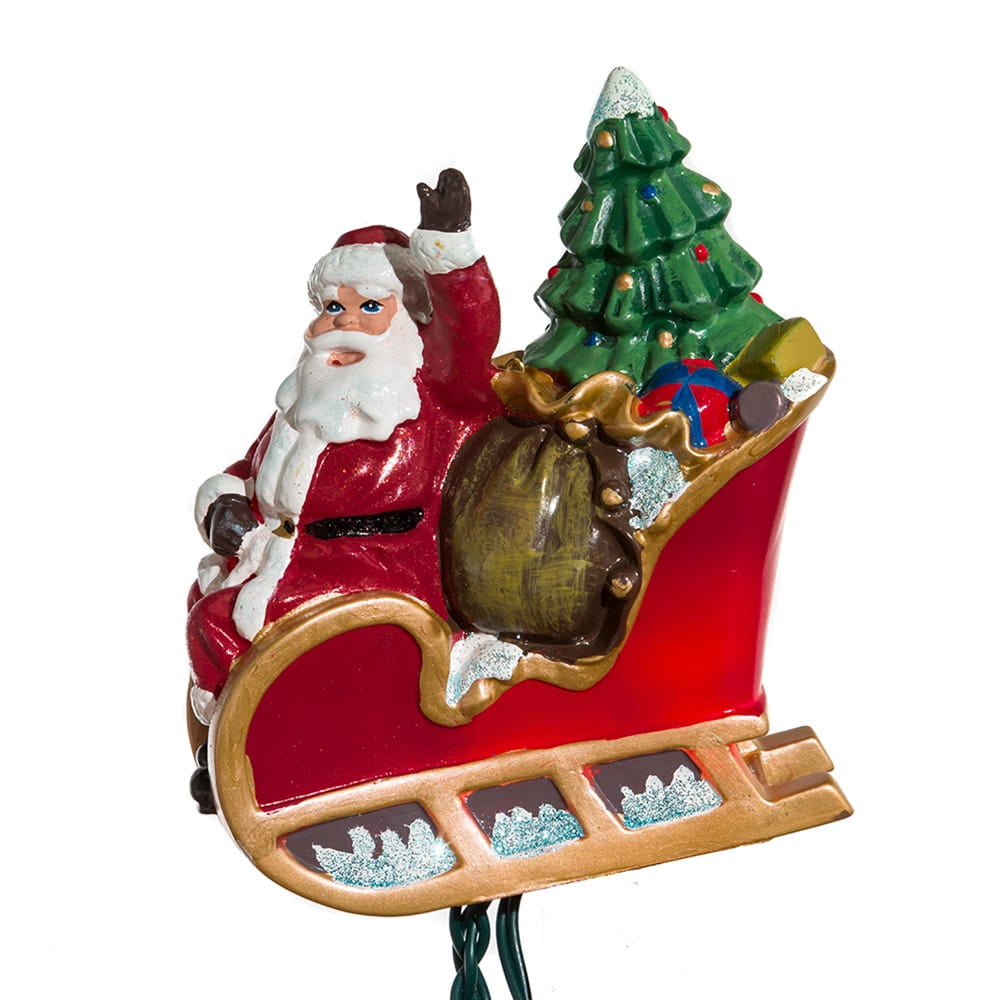 Kurt Adler UL 10-Light Santa Sleigh and Eight Reindeer Light Set - Image 3