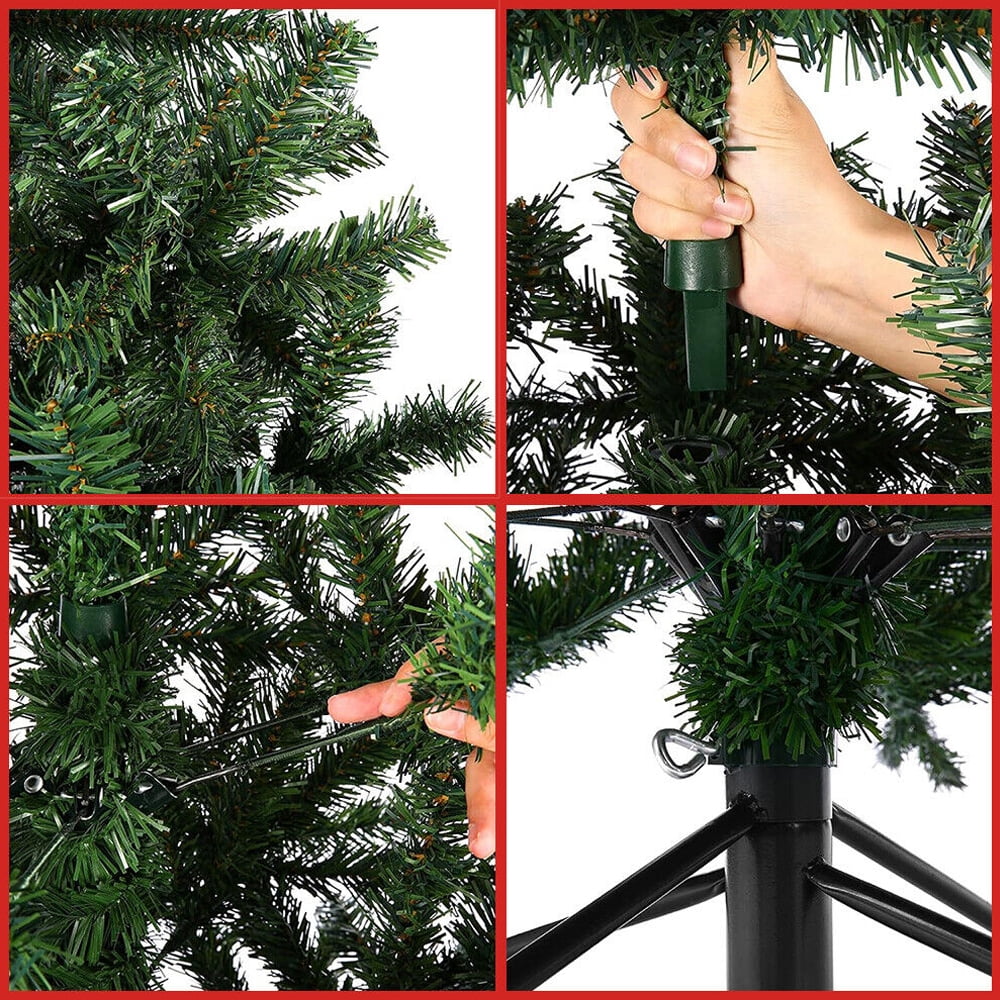 IC ICLOVER 6.5ft Premium Spruce Artificial Holiday Christmas Tree for Home, Office, Party Decoration w/850 Branch Tips, Easy Assembly, Metal Hinges & Foldable Base - Image 9