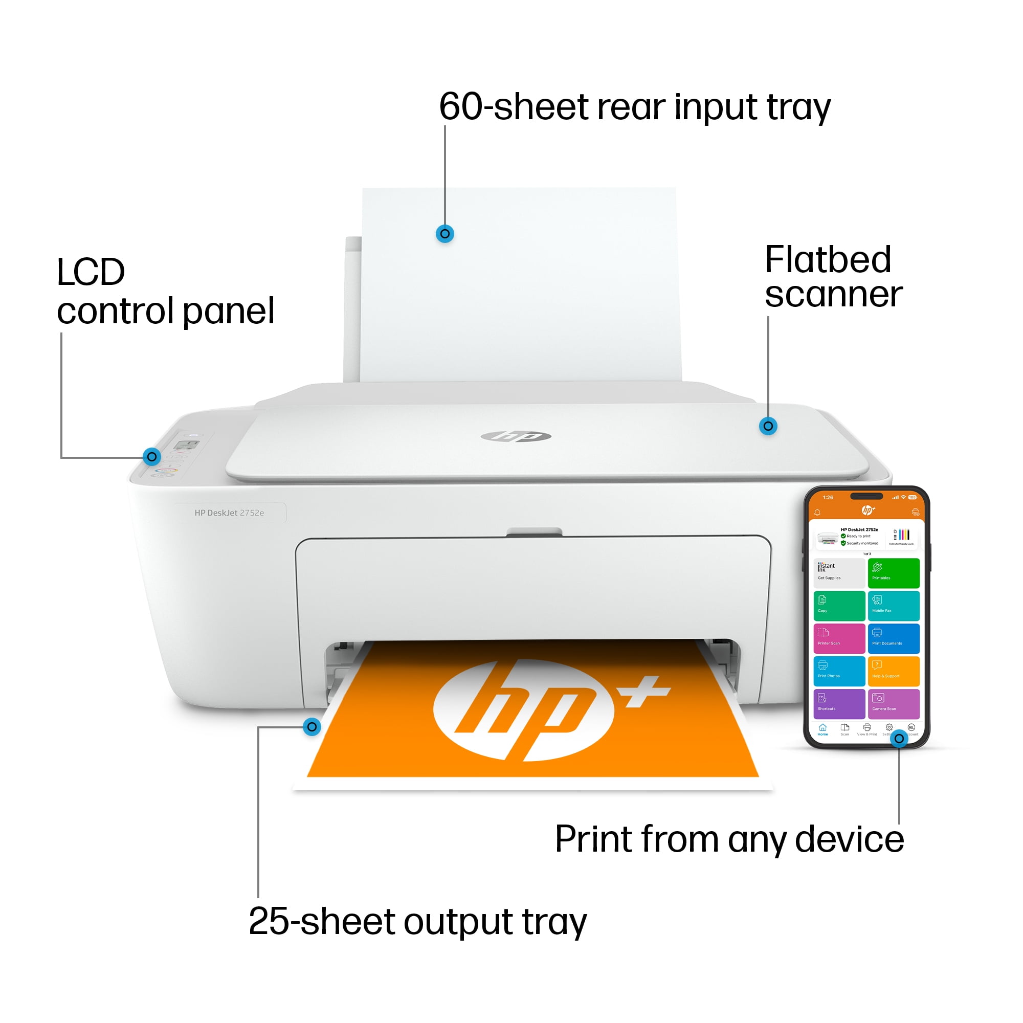 HP DeskJet 2752e All-in-One Wireless Color Inkjet Printer with 3 Months Free Ink Included with HP+ - Image 11