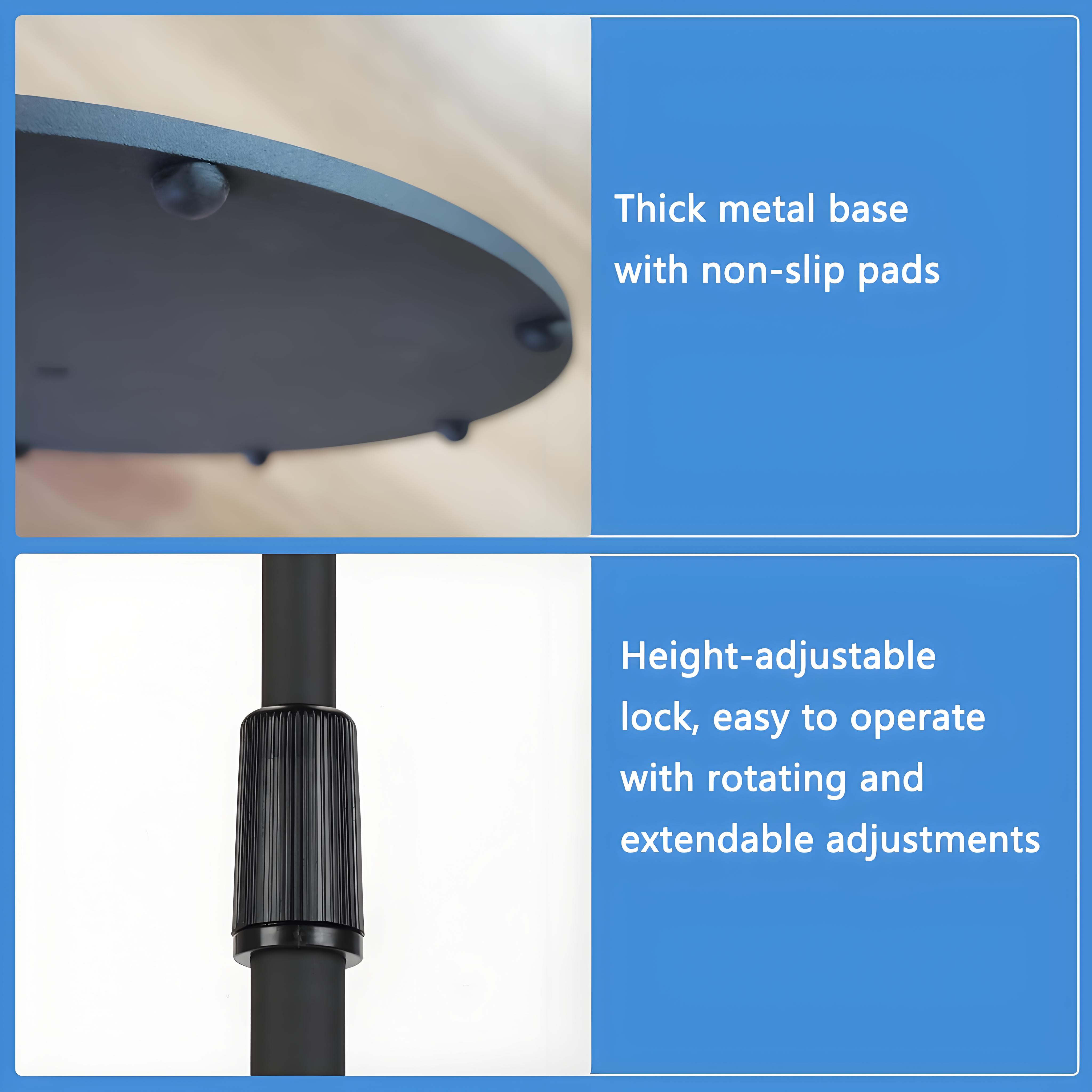 Ymokee 2-Pack Metal Speaker Stands, 29.5" - 57" Height-Adjustable Speaker Floor Stands with 360° Rotating Tray and Non-Slip Pads - Image 4