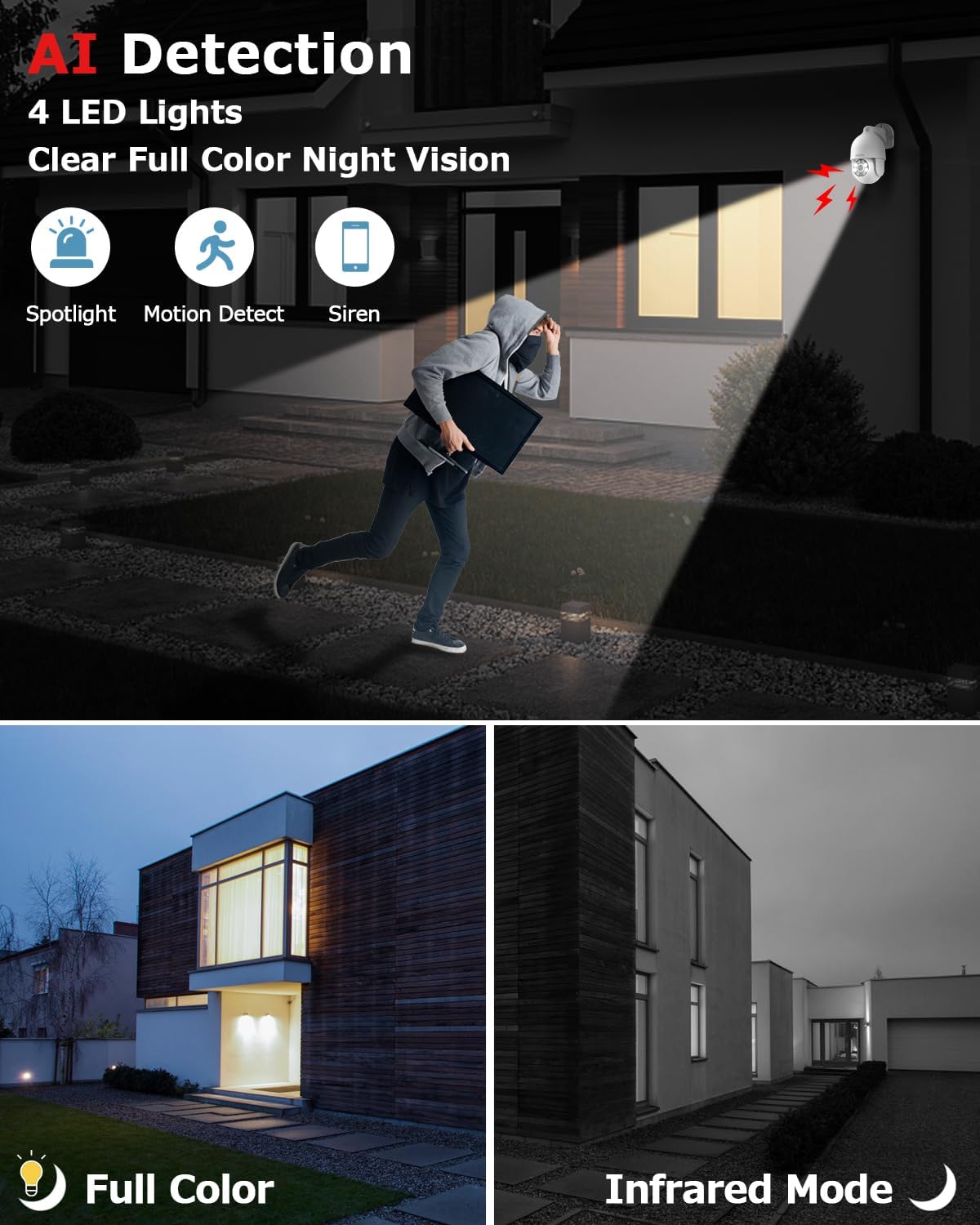 AMSEEN Waterproof 4K UHD 5MP Outdoor Home Security Camera with Night Vision and Human Auto Tracking - Image 8