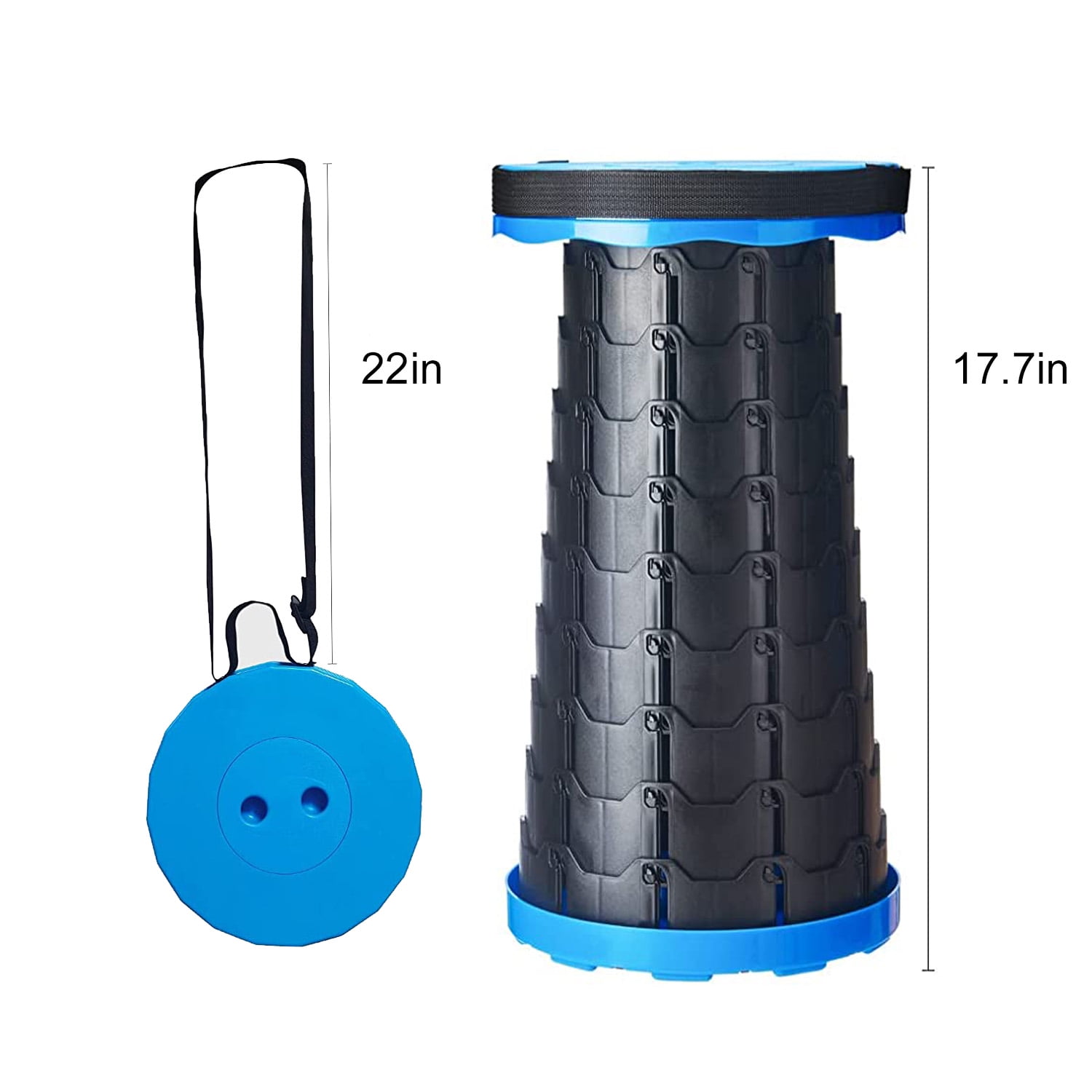 Donepart Foldable Telescopic Stool, Lightweight Foldable Stool, Fishing Tours Indoor Outdoor Activity (Blue) - Image 6