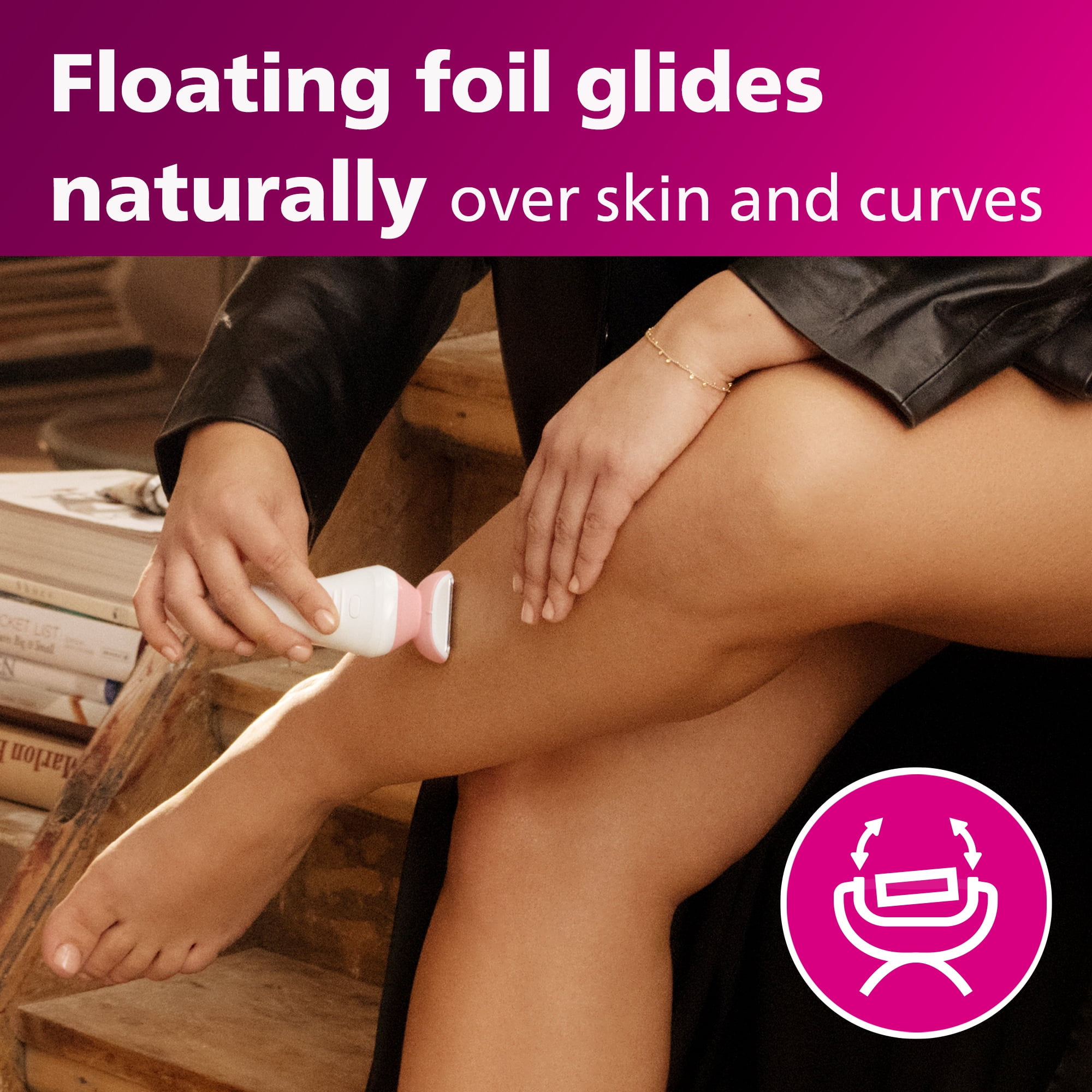 Philips Lady Women's Electric Shaver Series 6000, Cordless with 7 Accessories - Image 10