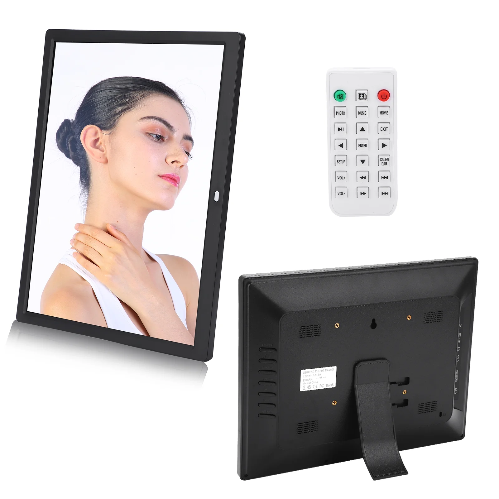 1024x768 Digital Frame, Digital Photo Frame 15in Digital Frame With Remote Controller For Home Office Prise Am?ricaine - Image 7