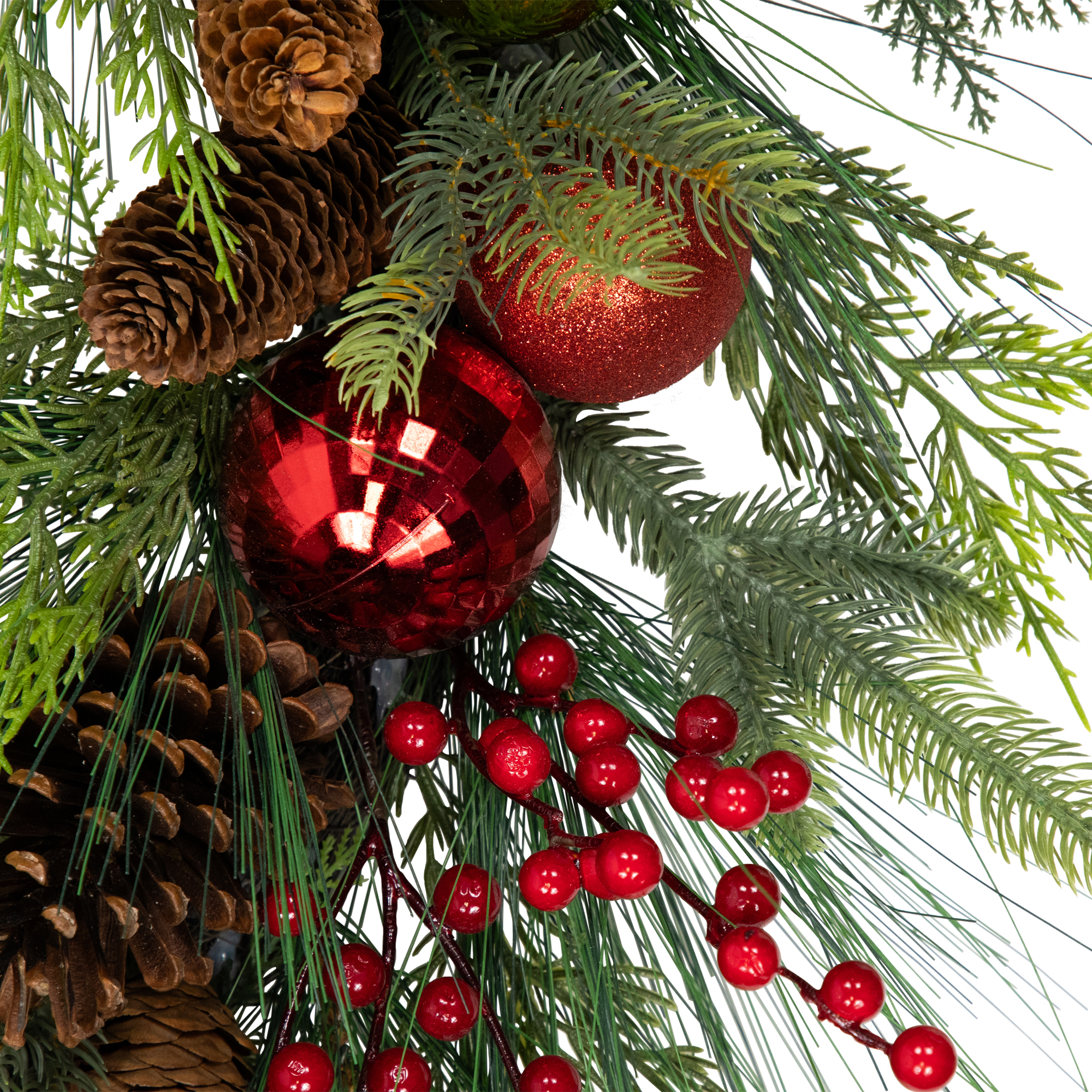 Northlight Real Touch™ Berries, Pinecones and Ornaments Artificial Christmas Wreath - 36" - Unlit - Image 4