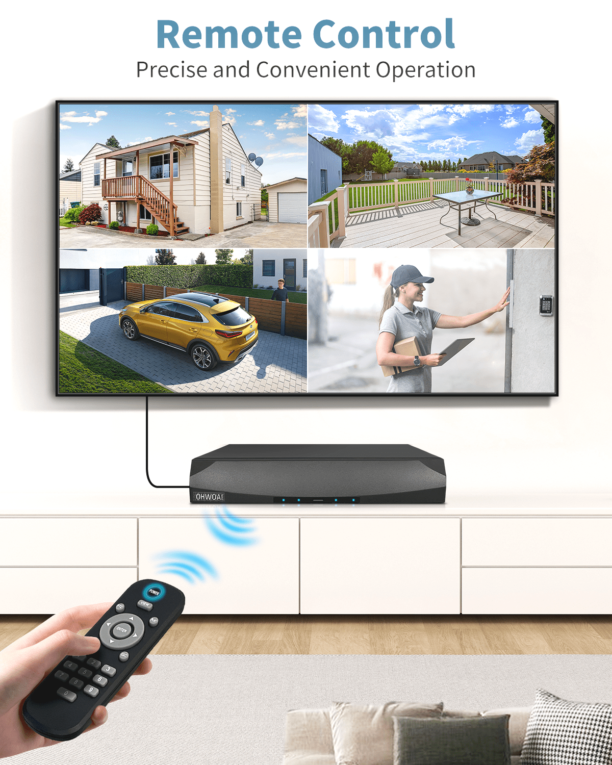 《36 Infrared LED 100ft Super Night Vision》OHWOAI 5.0MP Outdoor POE Wired Security Camera System with NVR. - Image 5