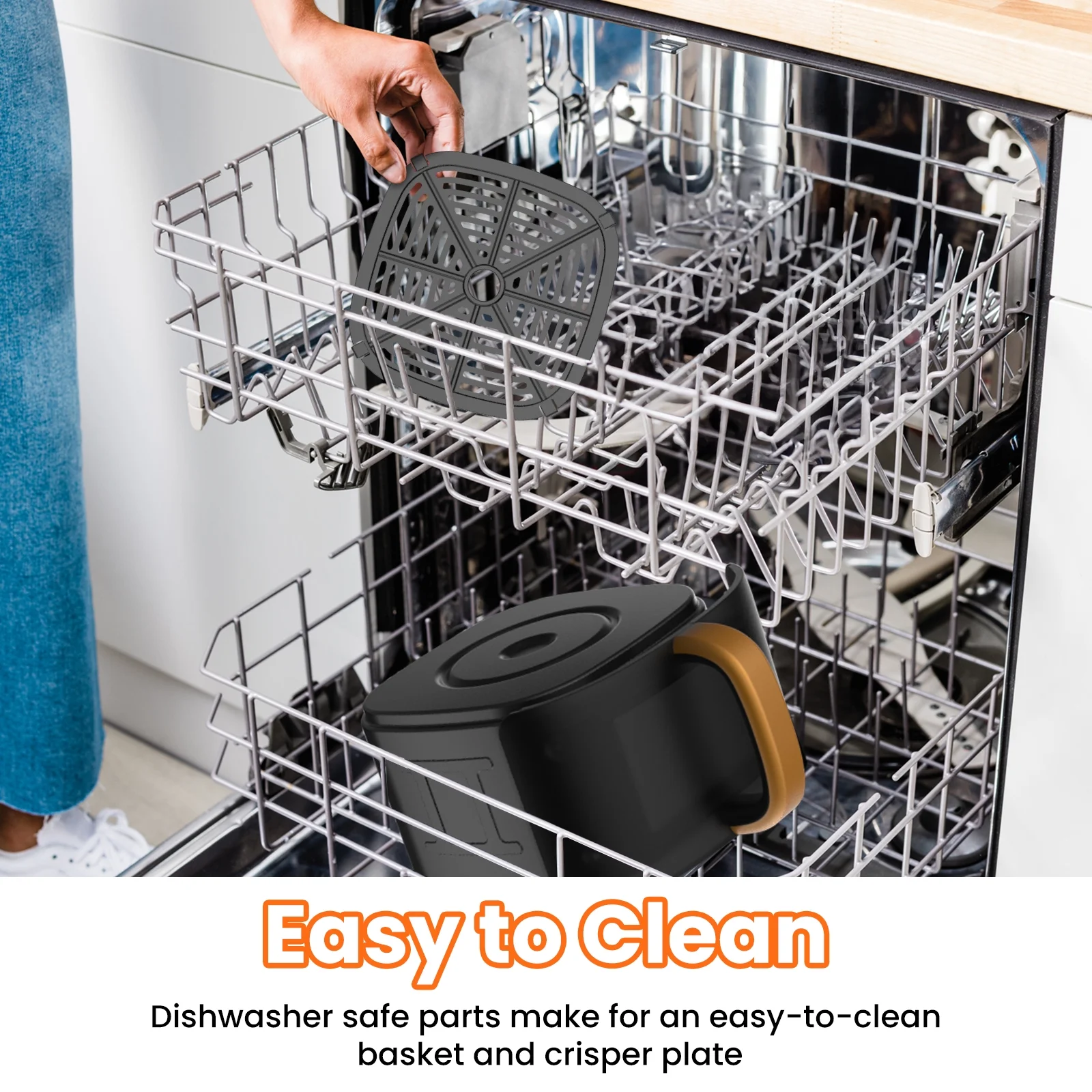 VAVSEA 10-in-1 Air Fryer with Clear Window, 1600W Hot Airfryer Oven with Digital LED Touch Screen, and Non-Stick Basket,6.5QT,New - Image 3