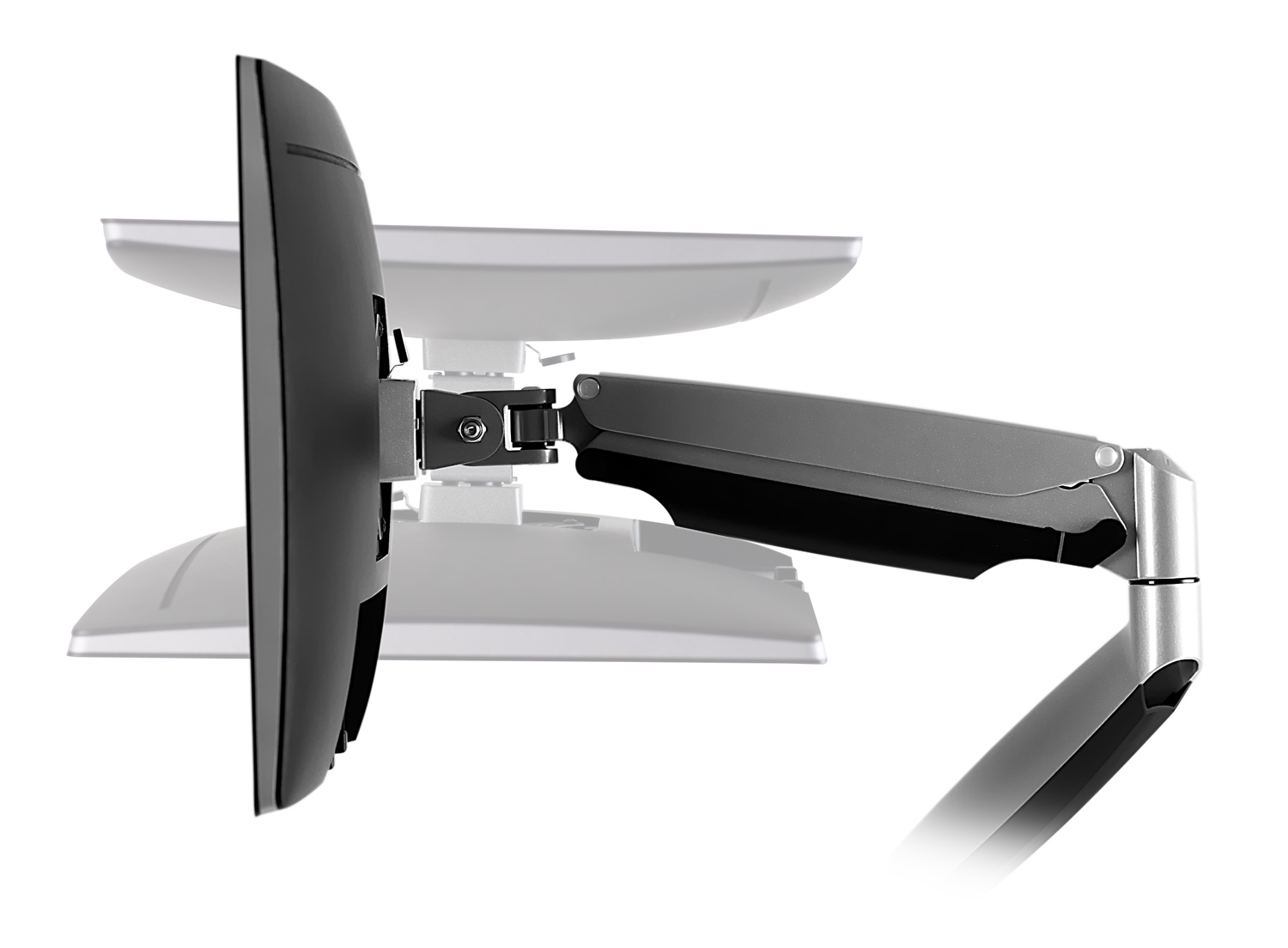 Mount-It! Dual Arm Monitor Stand | Fits 17"-27" Computer Screens | Adjustable Arms - Image 2
