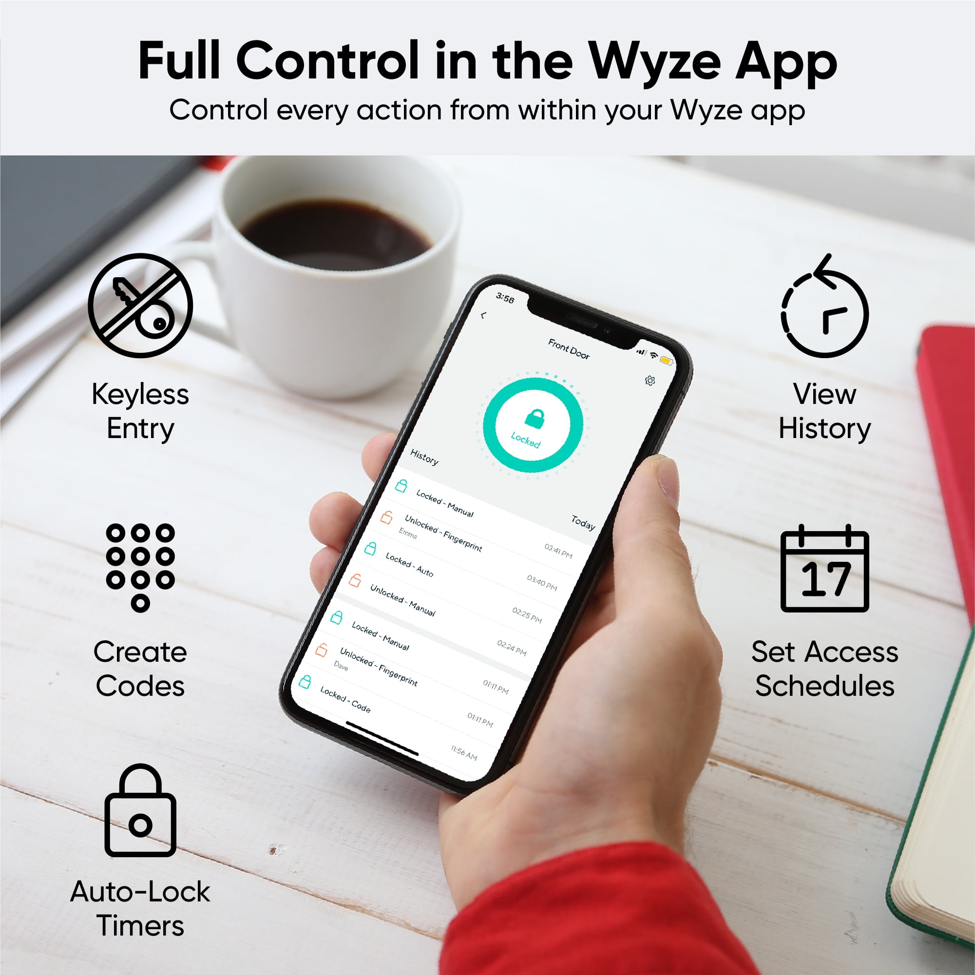 Restored Wyze Smart Lock Bolt with Fingerprint Keyless Entry and Auto Lock (Refurbished) - Image 5