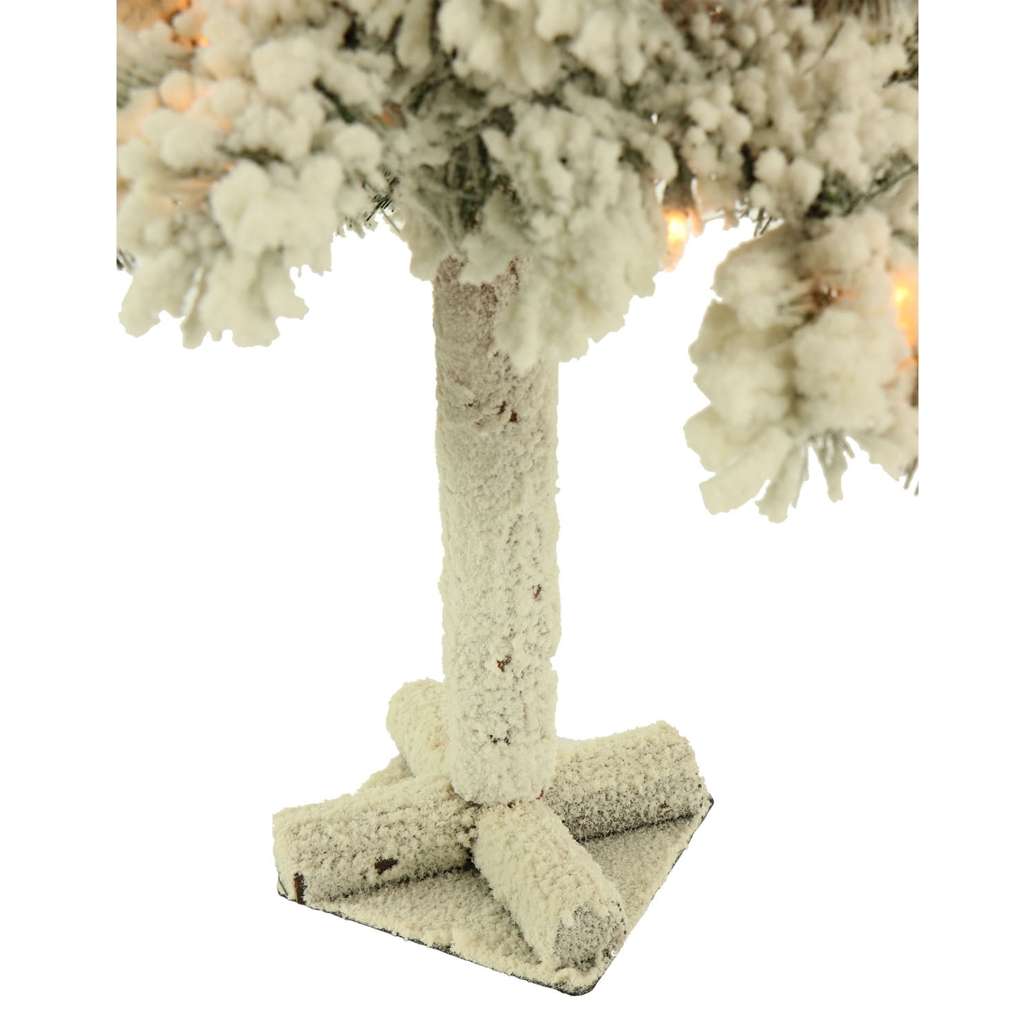 Fraser Hill Farm Set of Two 3-Ft. Snowy Alpine Artificial Trees with Clear Lights - Image 4