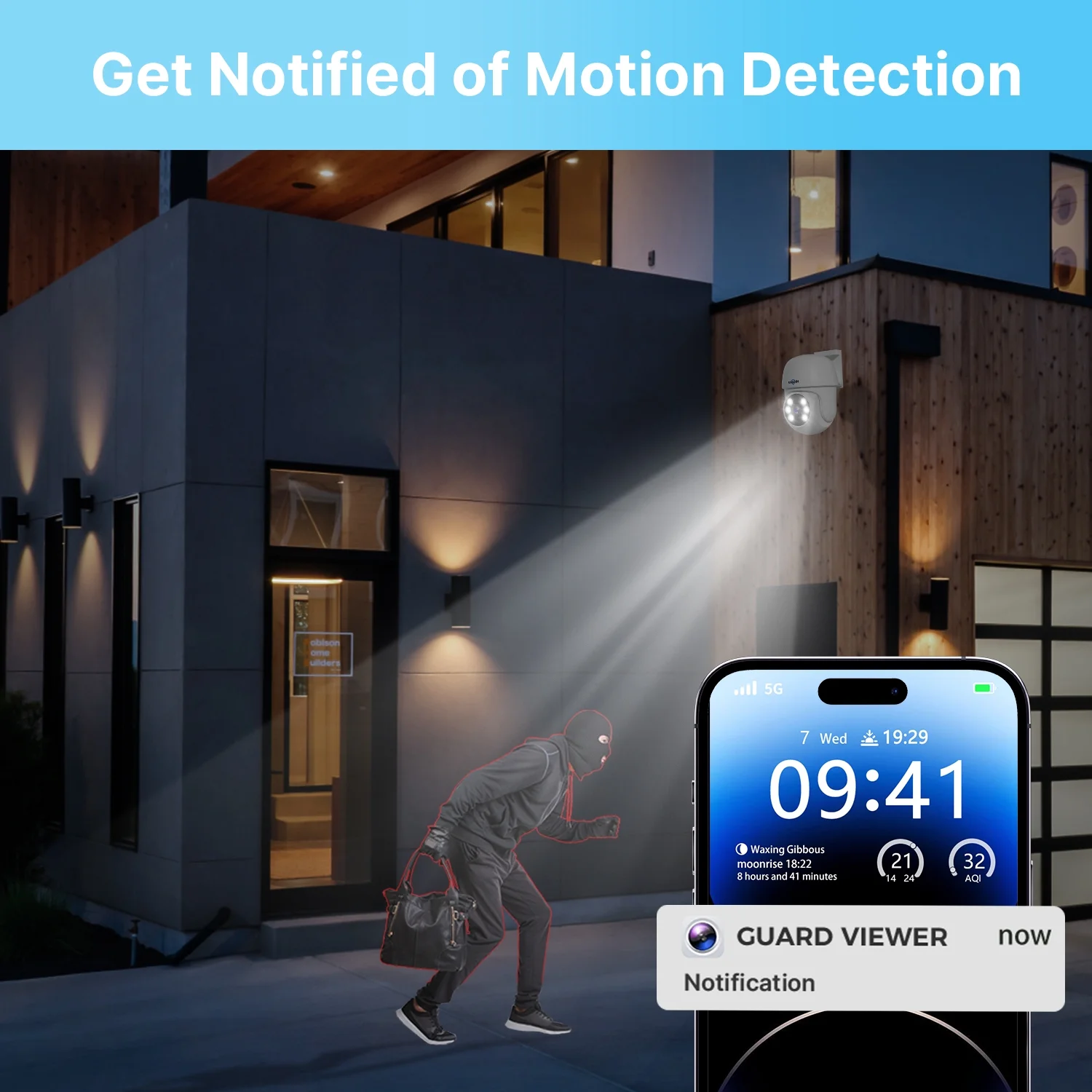 Hiseeu PT Wired Security Camera System 8ch 5MP Cameras 1TB Hard Drive,Outdoor,Remote Access,Night Vision,24/7 Record,Person Vehicle Detection Cameras - Image 3