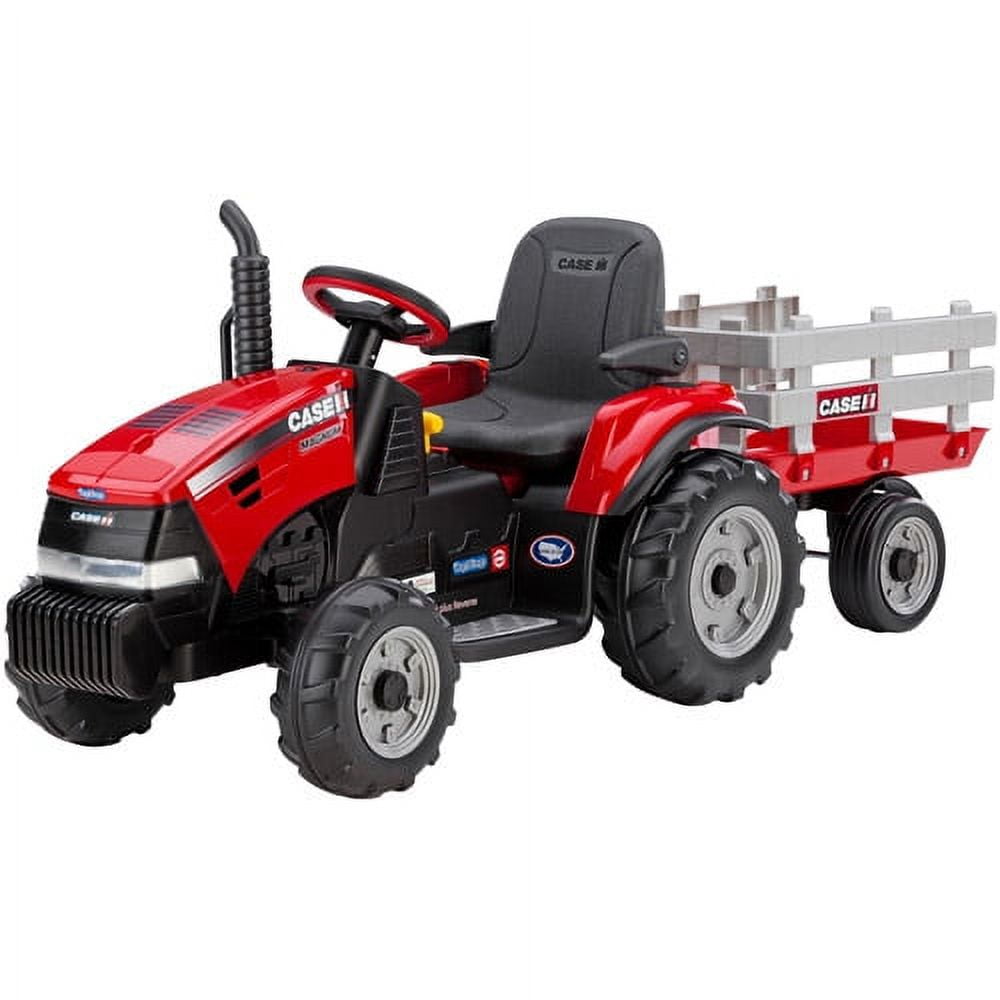Peg Perego Case IH Magnum Tractor and Trailer 12-Volt Battery-Powered Ride-On - Image 5