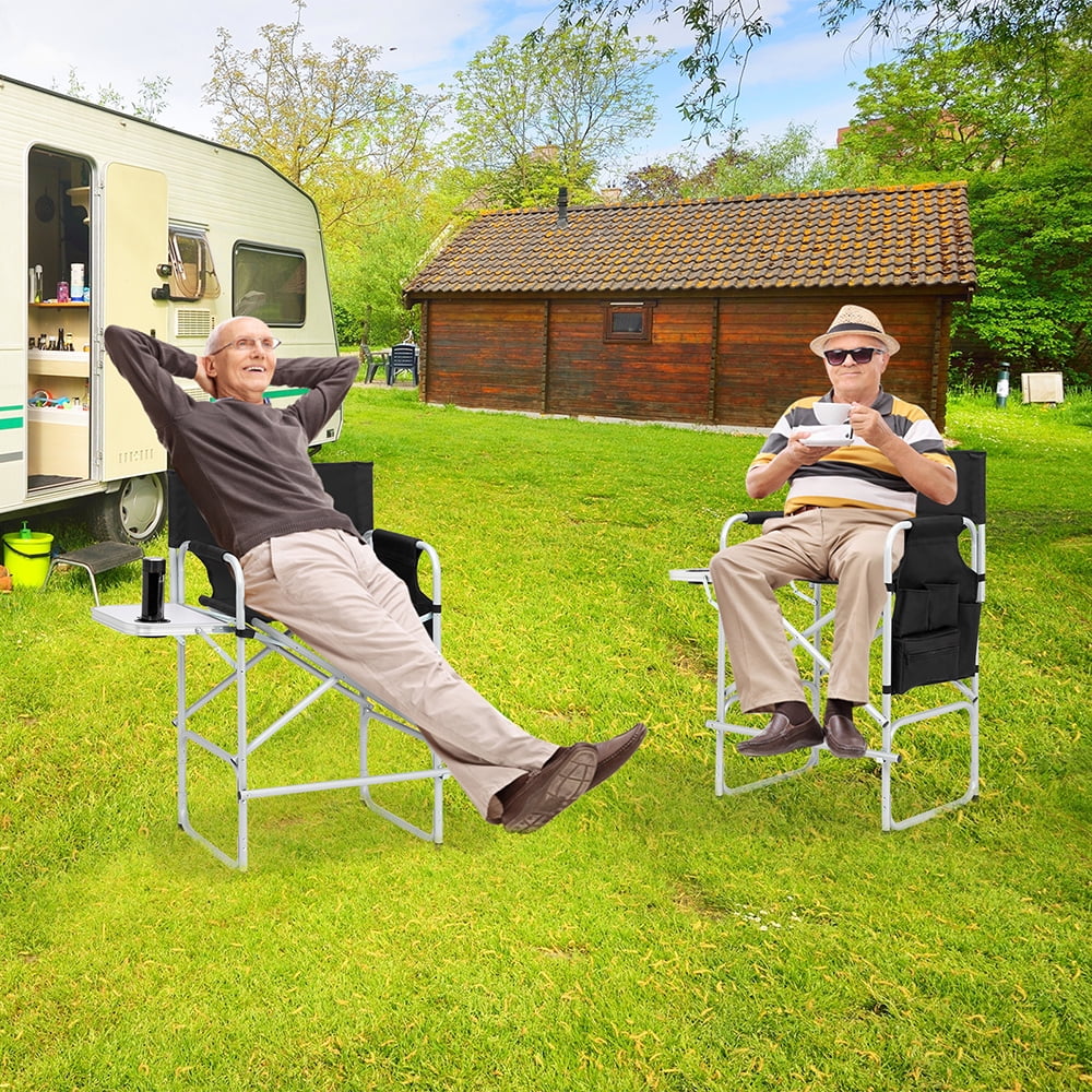 Seizeen Director Chairs for Outside, Folding Camping Chair Tall Directors Chair with Side Table and Side Bag, Heavy Duty Oversize Seat for Beach Fishing Picnic Chairs, Holds up to 300 lbs - Image 5