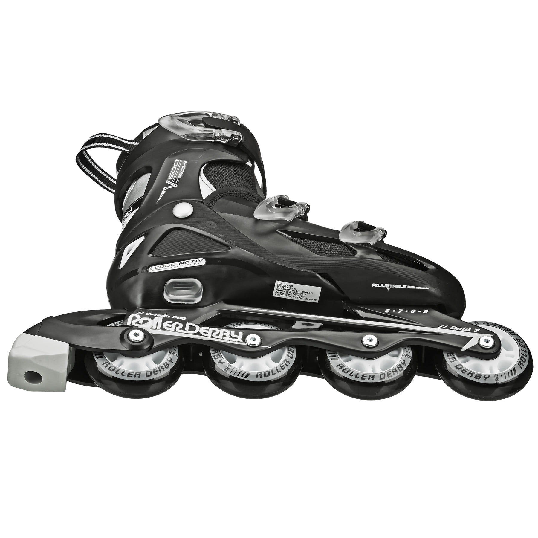 Roller Derby V-Tech 500 Men's Inline Skate with Adjustable Sizing, Black - Image 4