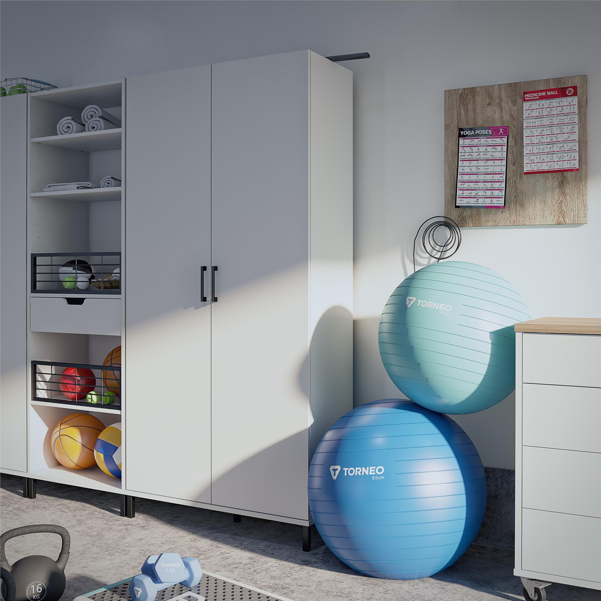 Versa 36" Wide 2 Door Storage Cabinet, White - Image 16