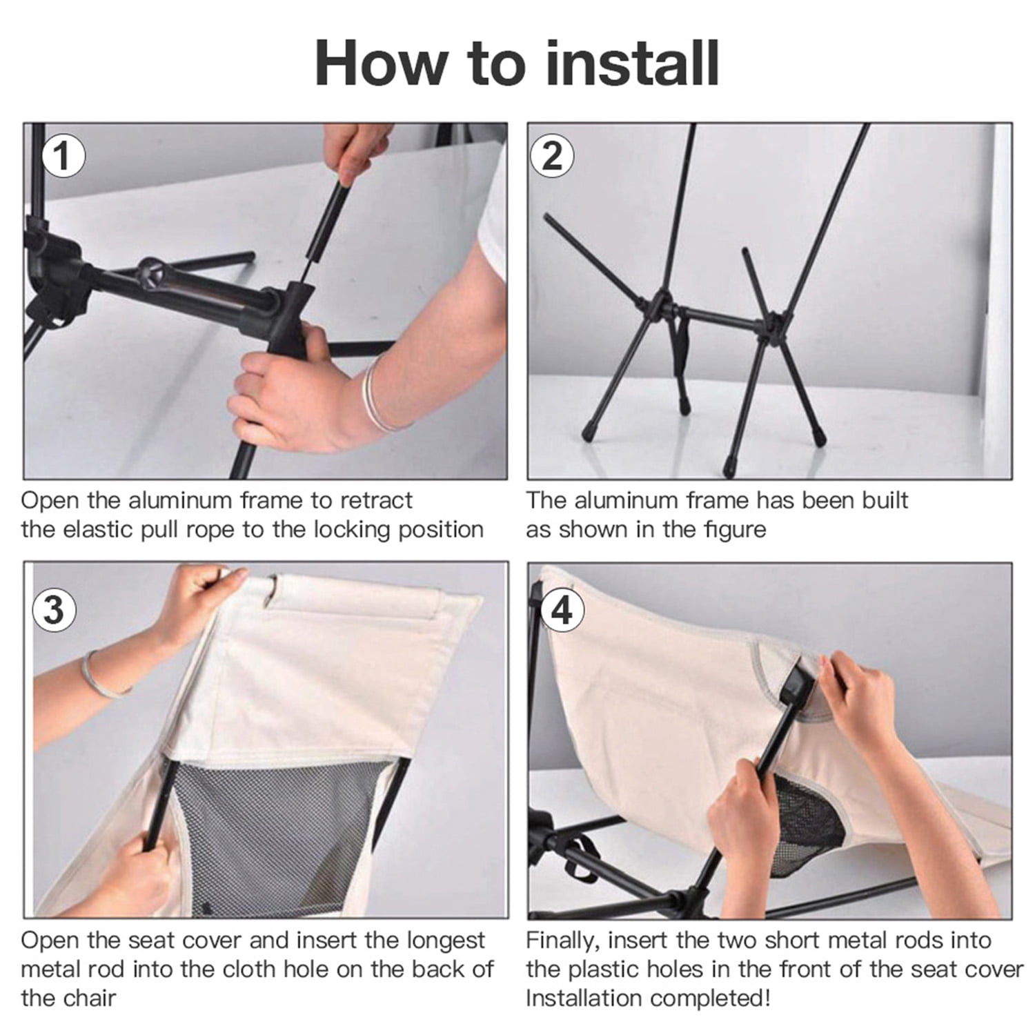 Portable Folding Camping Chair,Foldable Camping Chair,Lightweight Folding Camping Chair,Portable Outdoor Chairs with Carry Bag for Fishing, Picnic, Camping,Hiking,Outdoor Travel - Image 4