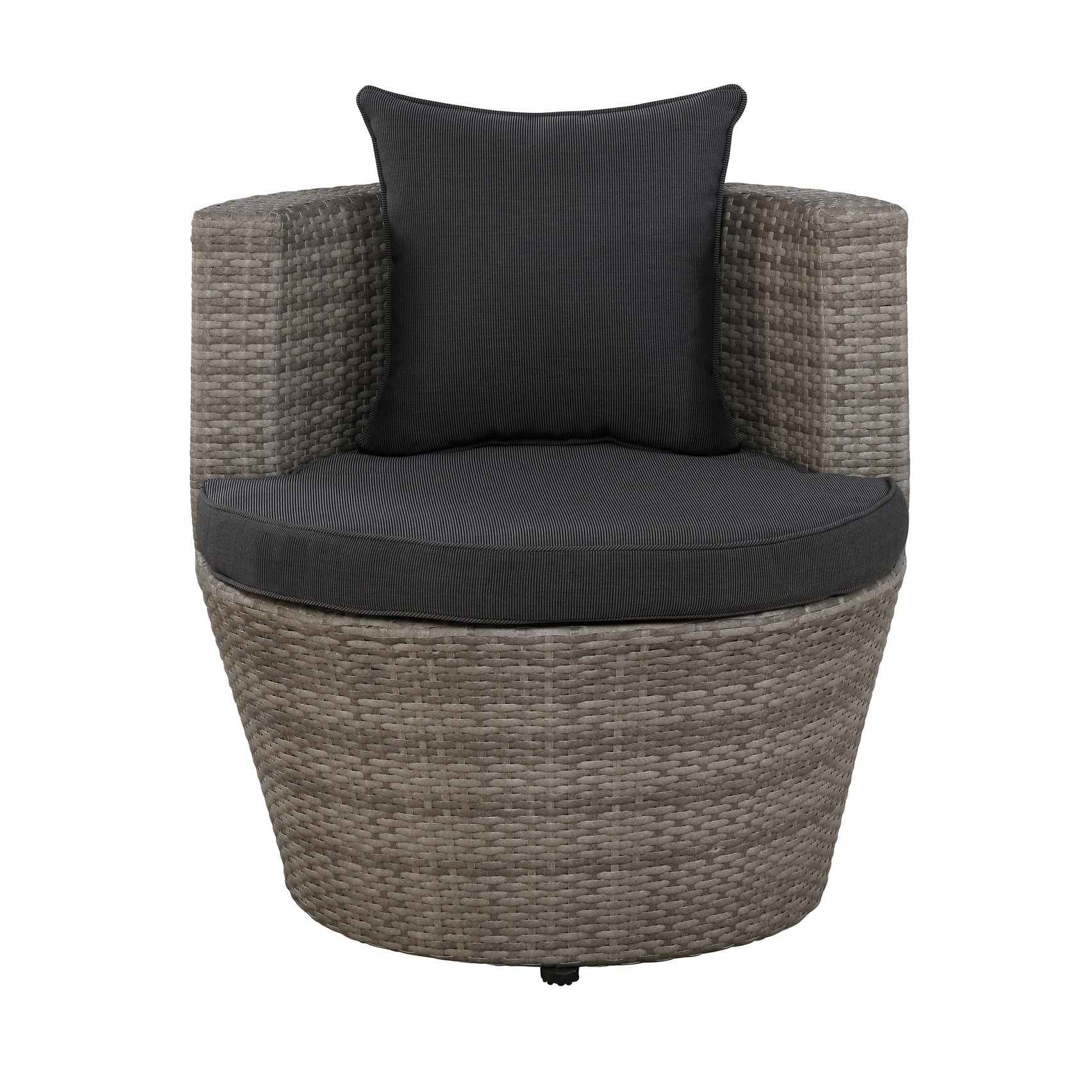 Alaterre 2-Person Wicker Patio Set – 3-Piece Outdoor Furniture with Chairs & Glass Top Table, Gray - Image 5