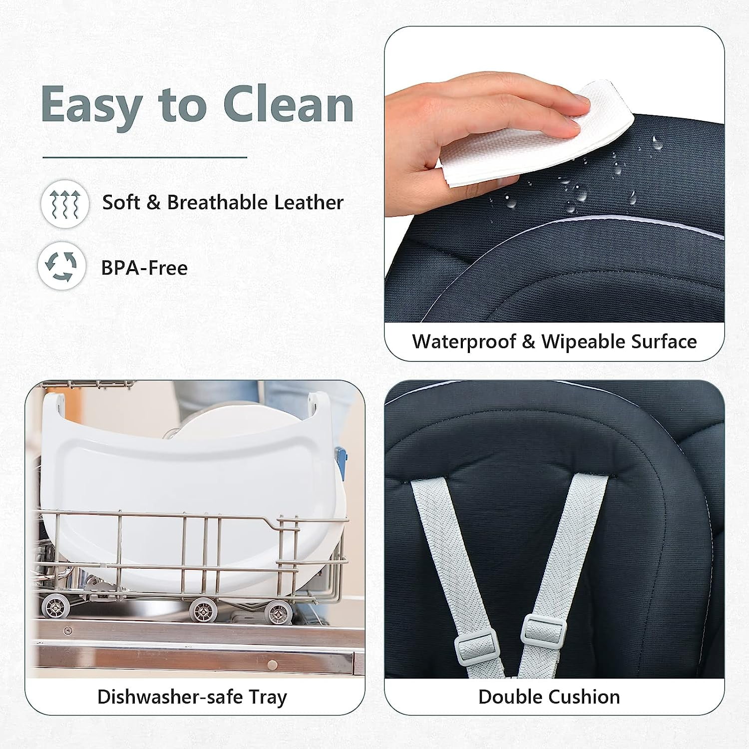 OLAKIDS 8 in 1 Baby High Chair, Convertible Highchair for Babies and Toddlers, Infant Dining Booster Seat, Building Block Table, Kids Stool Table Chair Set with Removable Tray (Black) - Image 8