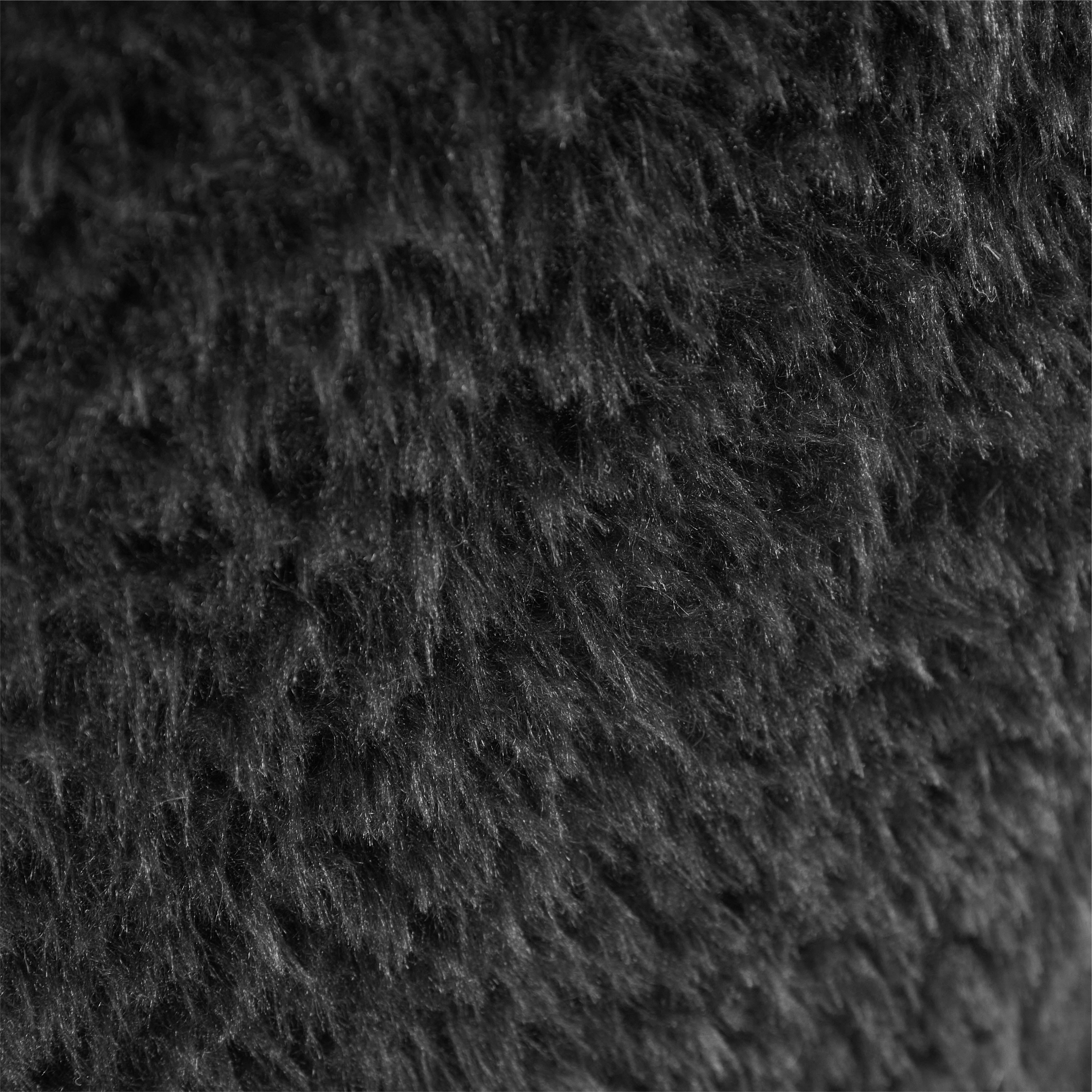 Urban Shop Polyester Faux Fur Armless Swivel Task Office Chair, Black, Adjustable Height, Mid Back - Image 4