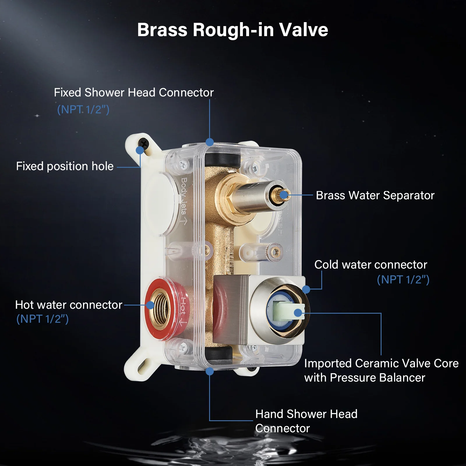 Zovajonia Matte Black Shower System 8 Inches Shower Faucet Set, Rain Shower Head with Handheld Spray Bathroom Wall Mount Shower Fixtures - Image 6