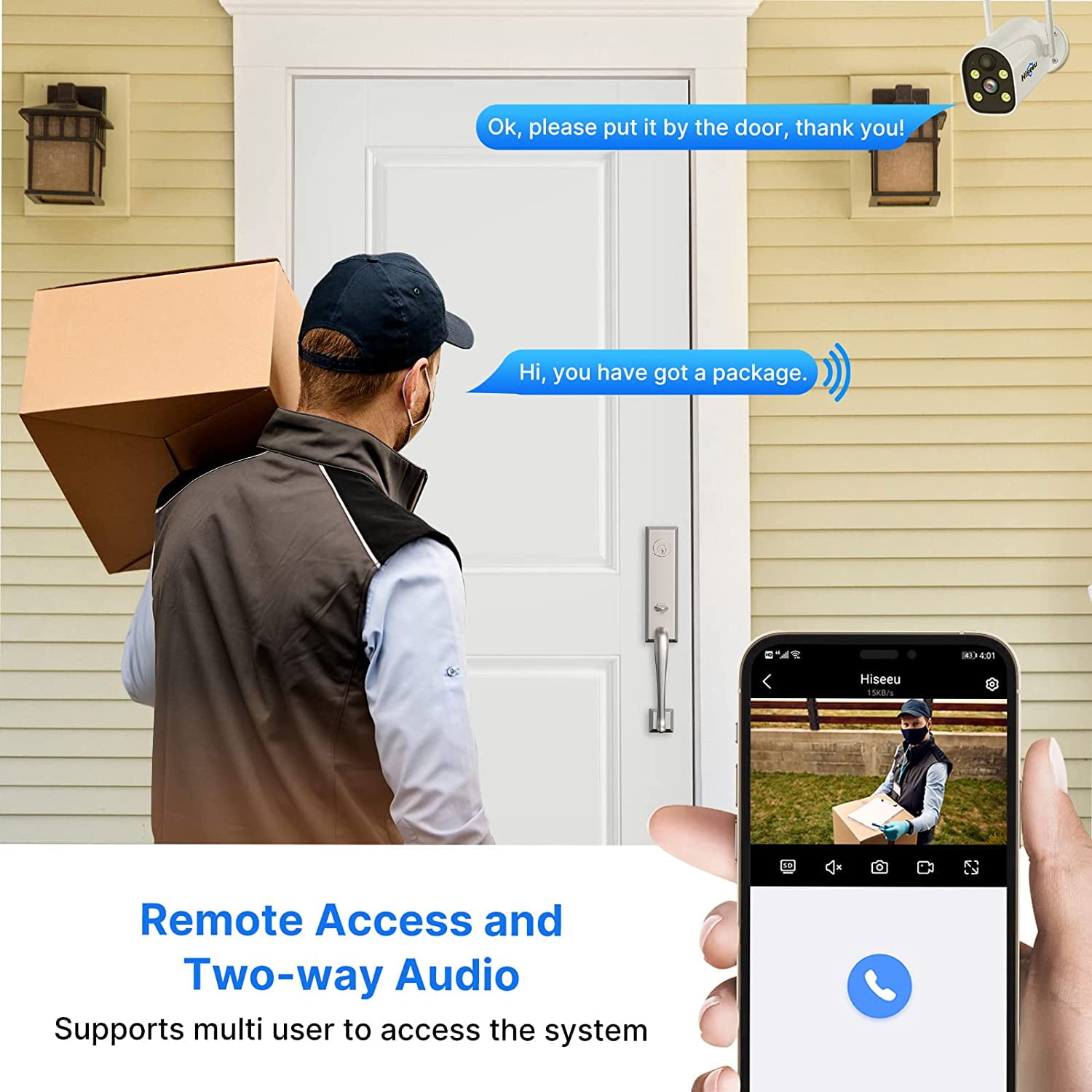 Hiseeu Solar Battery Wireless Security Camera 4MP Home Outdoor Cameras System with 10CH NVR 1TB HDD Color Night Vision PIR Motion Detection - Image 7