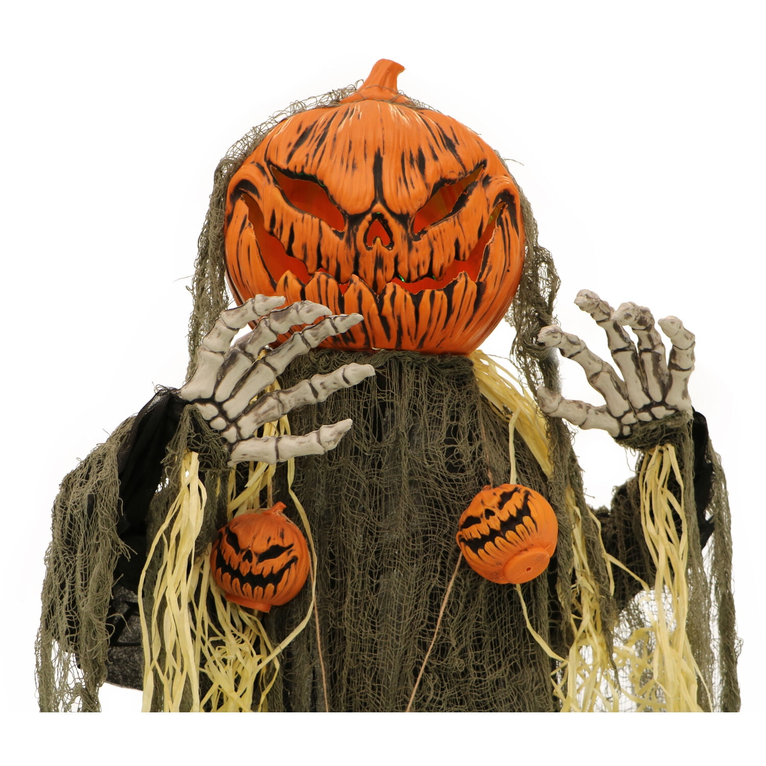 Haunted Hill Farm 5.3 ft Animatronic Pumpkin Man, Indoor/Outdoor Halloween Decor, Multi-Color, HHPUMP-6FLS - Image 14