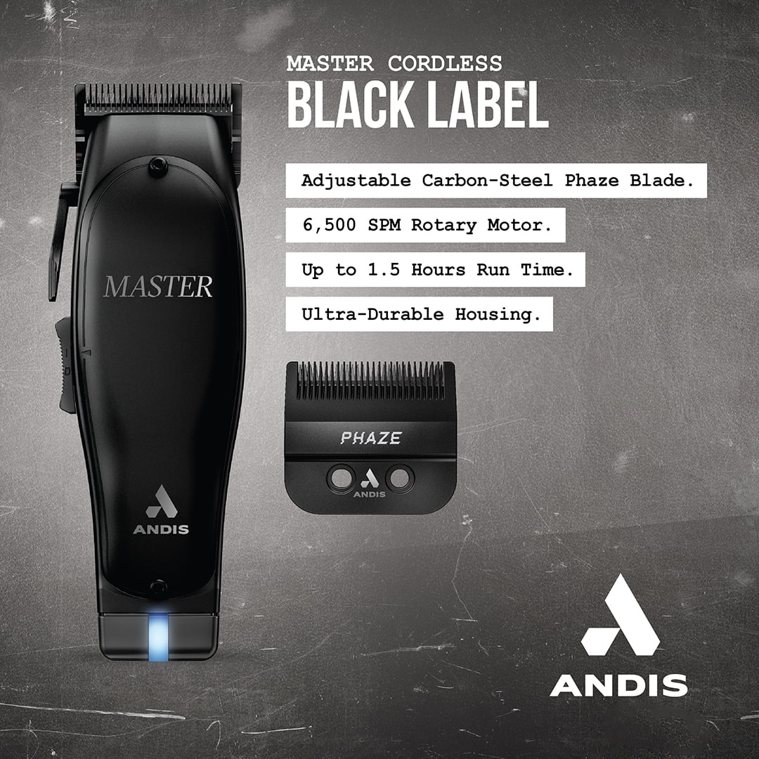Andis Master Cordless Black Label Special Edition, Professional Lithium-ion, Phaze Blade Technology - Image 6