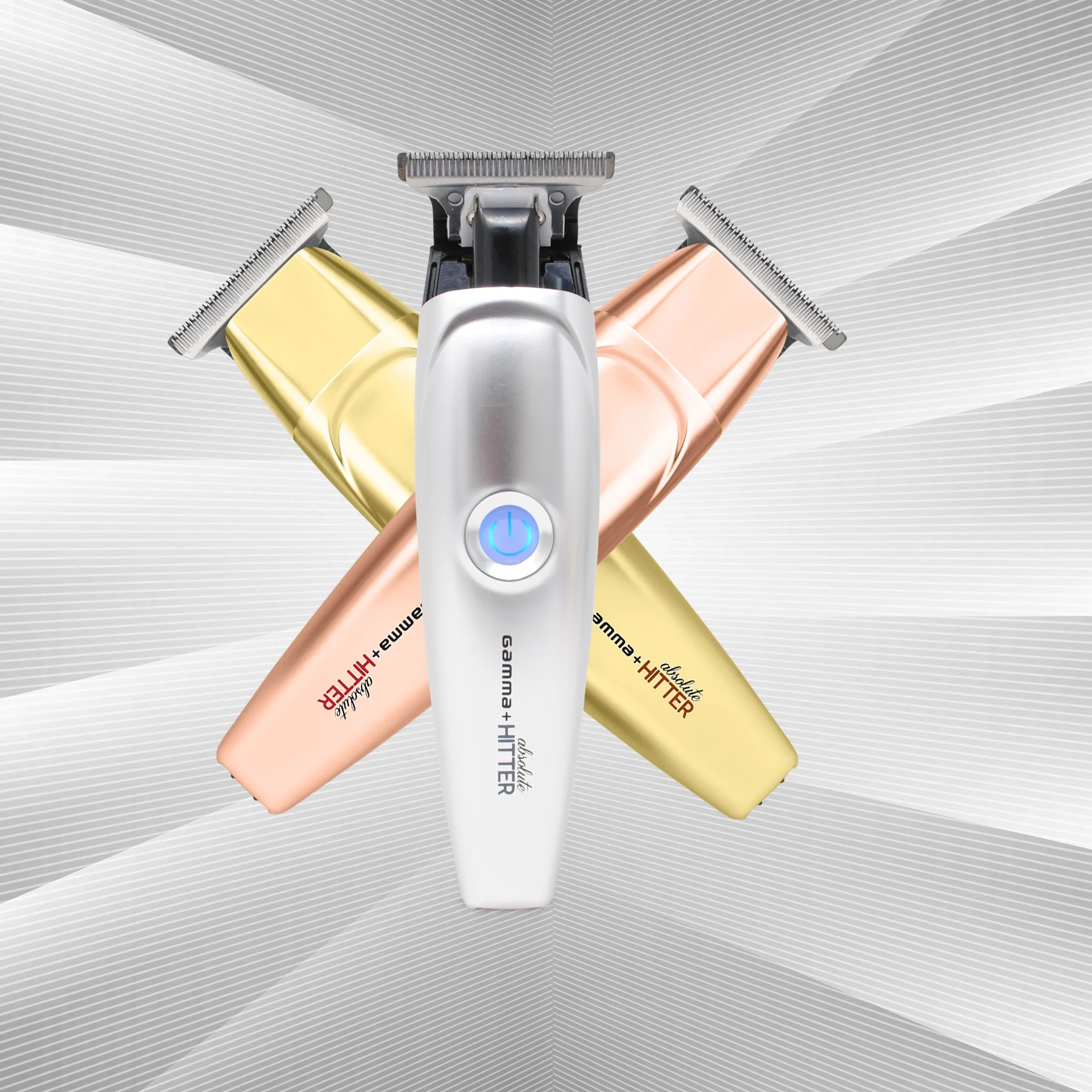 GAMMA+ Absolute Hitter Cordless Hair Trimmer, Modular Body Lids, Matte Chrome, Gold, Rose Gold - Image 3