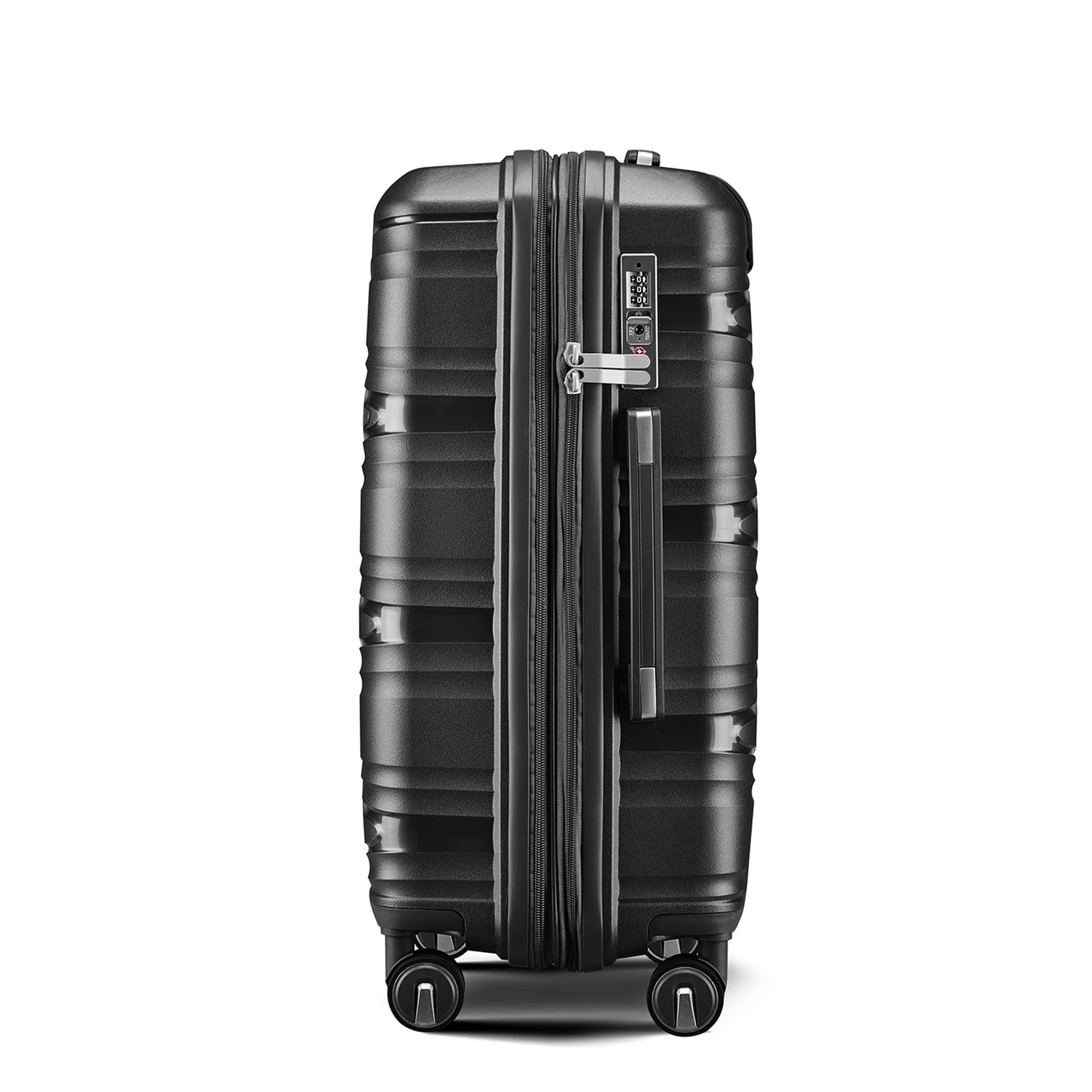 Aukfa Expandable Hardside 4-Piece Luggage Travel Set, Durable Suitcase, Double Wheels, Black - Image 10