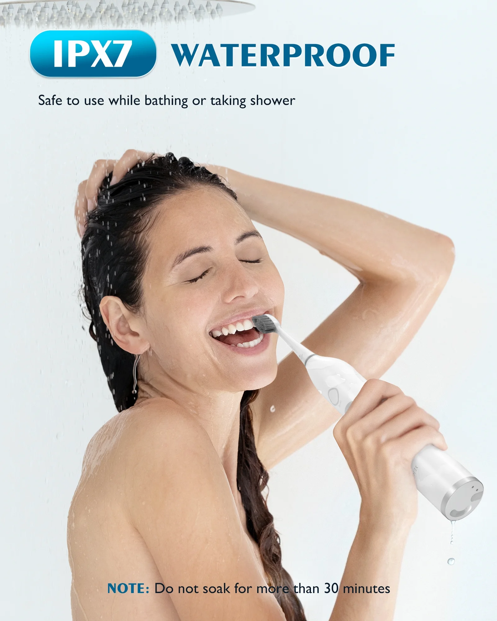 AGPTEK Water Flosser and Electric Toothbrush Combo, 2 in 1 Cordless Water Flosser & Sonic Toothbrush with 5 Levels for Teeth, Gums, Braces - 14 Days Battery Life, 500ML, IPX7 Waterproof - Image 4