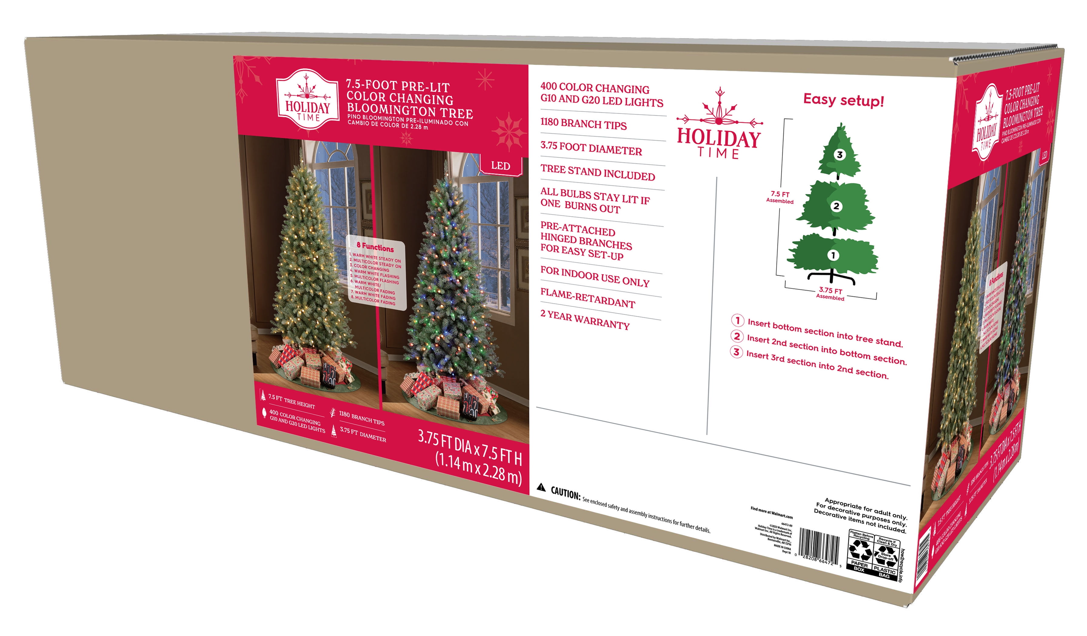 Holiday Time LED 7.5-Foot Pre-Lit Color Changing Bloomington Tree for the Christmas Season - Image 10