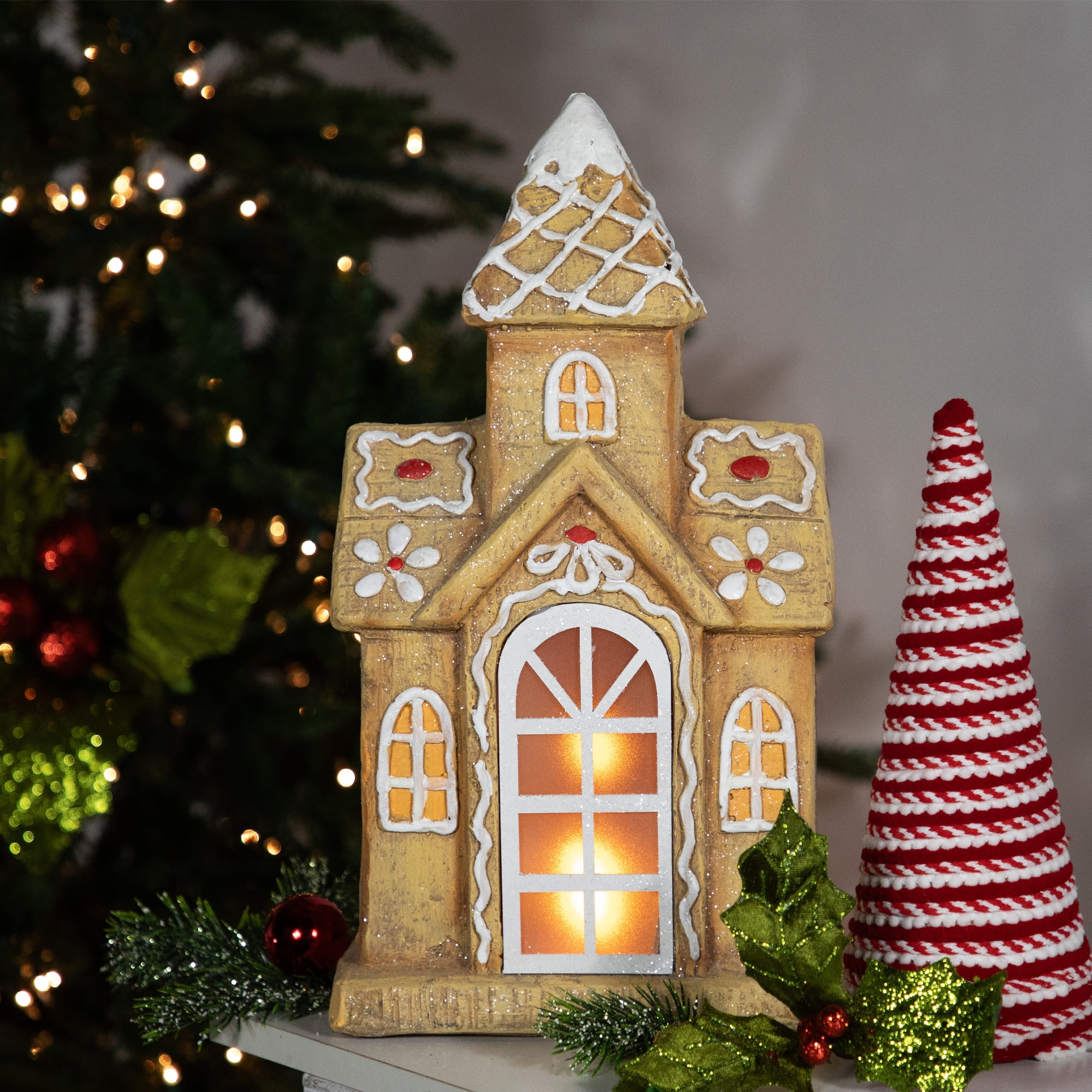 Northlight LED Lighted Gingerbread House with Icing Accents Christmas Decoration - 16" - Image 4