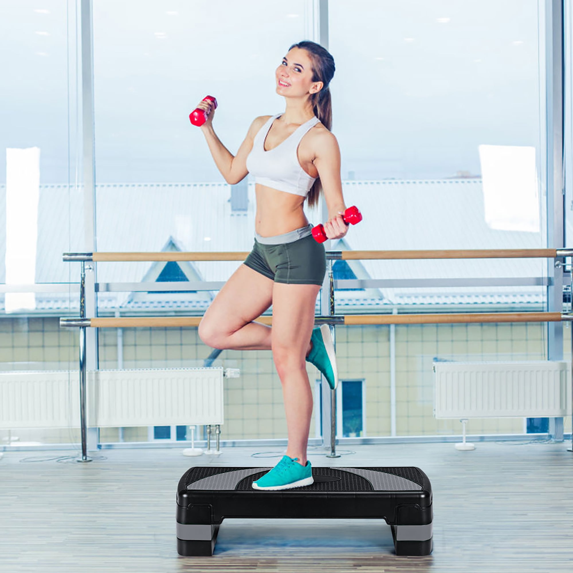 31'' Aerobic Exercise Stepper Cardio Trainer 3 in 1 Adjustable Height 4'' - 6'' - 8'' - Image 9