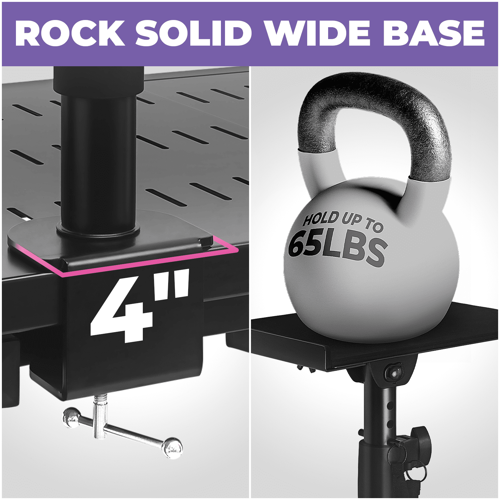 Liquid Stands Studio Monitor Stands - Music Studio Desktop Speaker Stands - 2 Pack 12x9 Clamp-on Adjustable Short or Tall Monitor Speaker Stands for Music Studio Desk Speaker Stand Mount with Tilt - Image 6