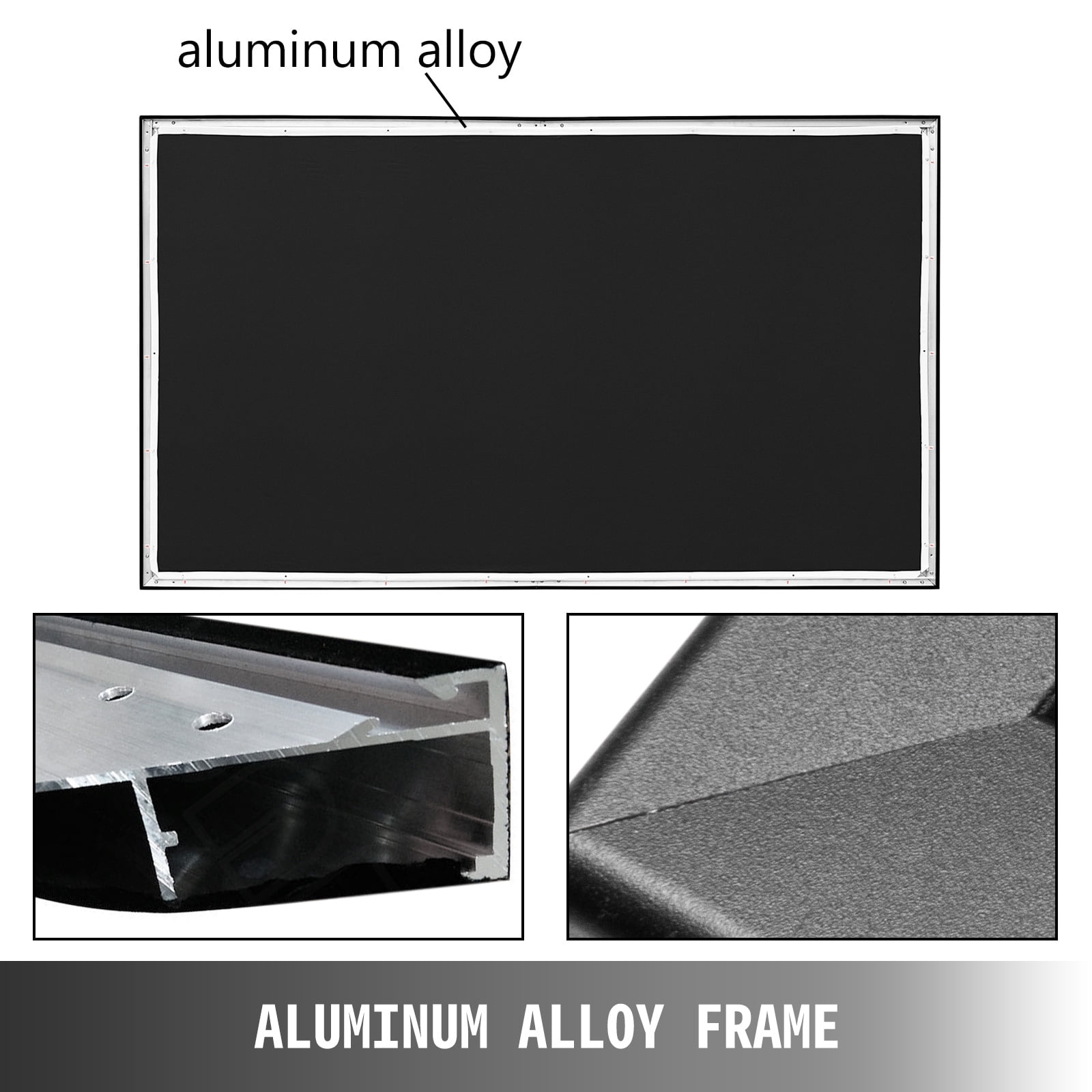 VEVOR 120" 16:9 Projector Screen Fixed Frame 4K HDTV Movie Theater 3D - Image 7