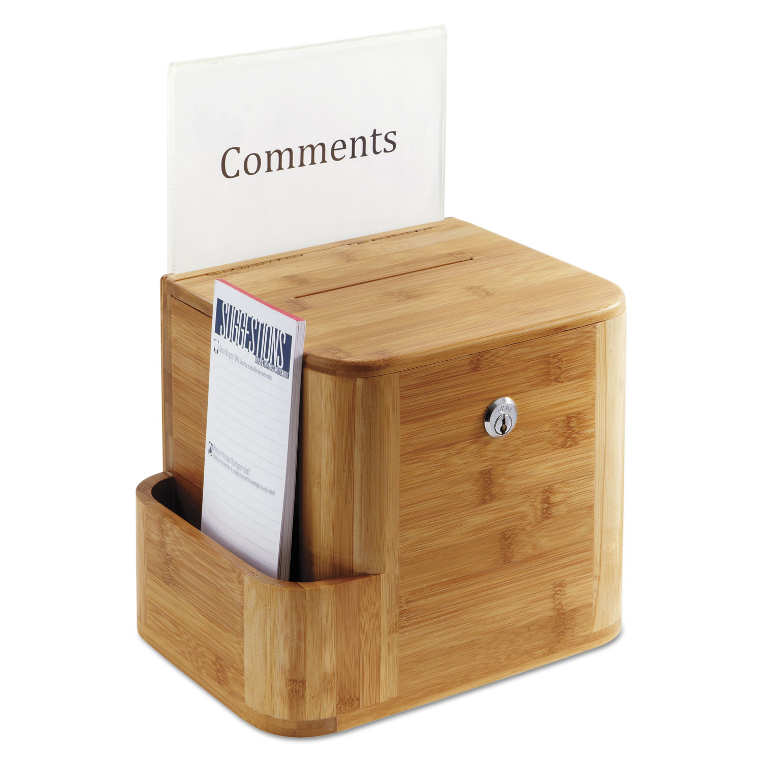 Safco, SAF4237NA, Bamboo Suggestion Box, 1 Each, Natural - Image 5