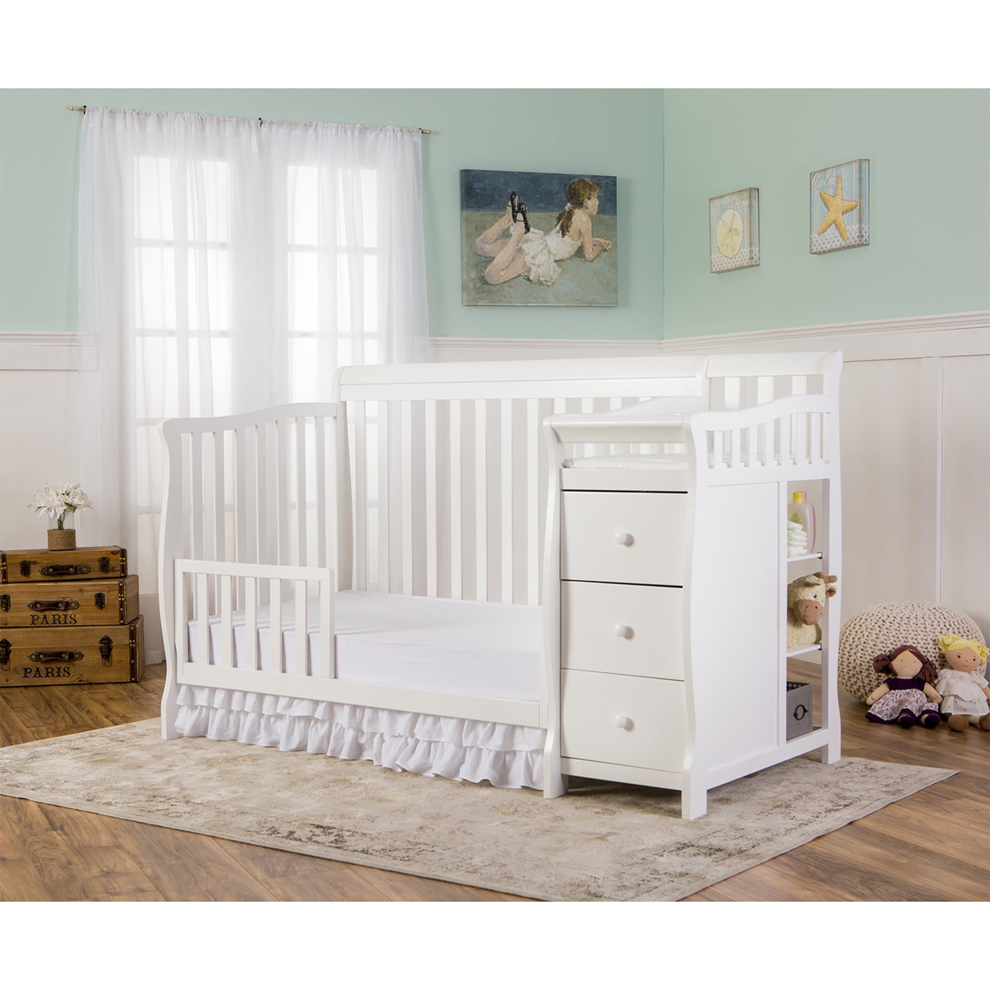 Dream On Me 5 in 1 Brody Convertible Crib With Changer in White - Image 6
