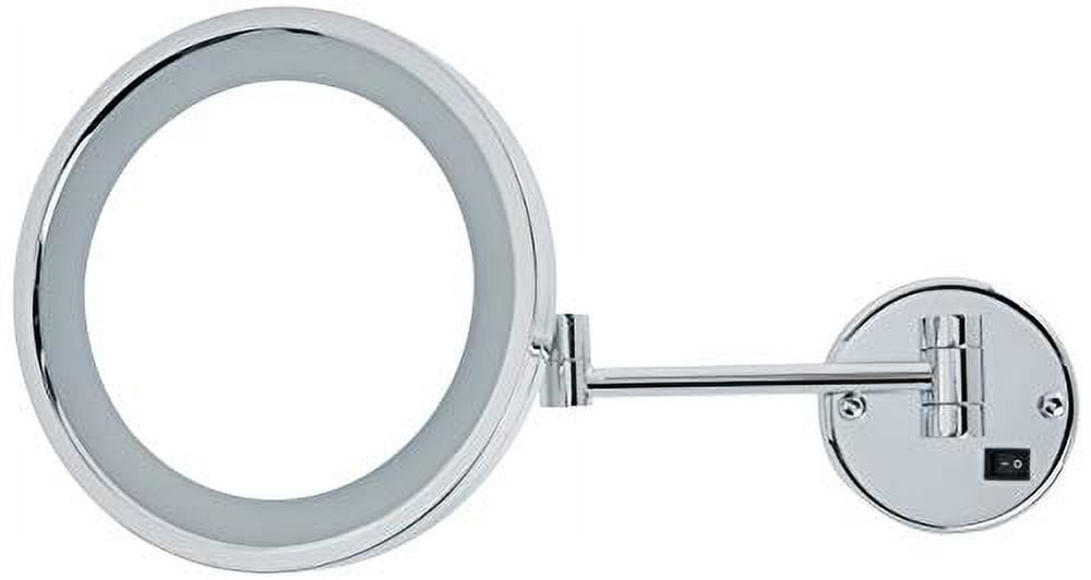 Jerdon Lighted Makeup Mirror - Hard Wired Wall Mount Magnifying Mirror with LED Lights - Polished Chrome Finish - 9.5-Inch Diameter - Model HL1016CLD - Image 3