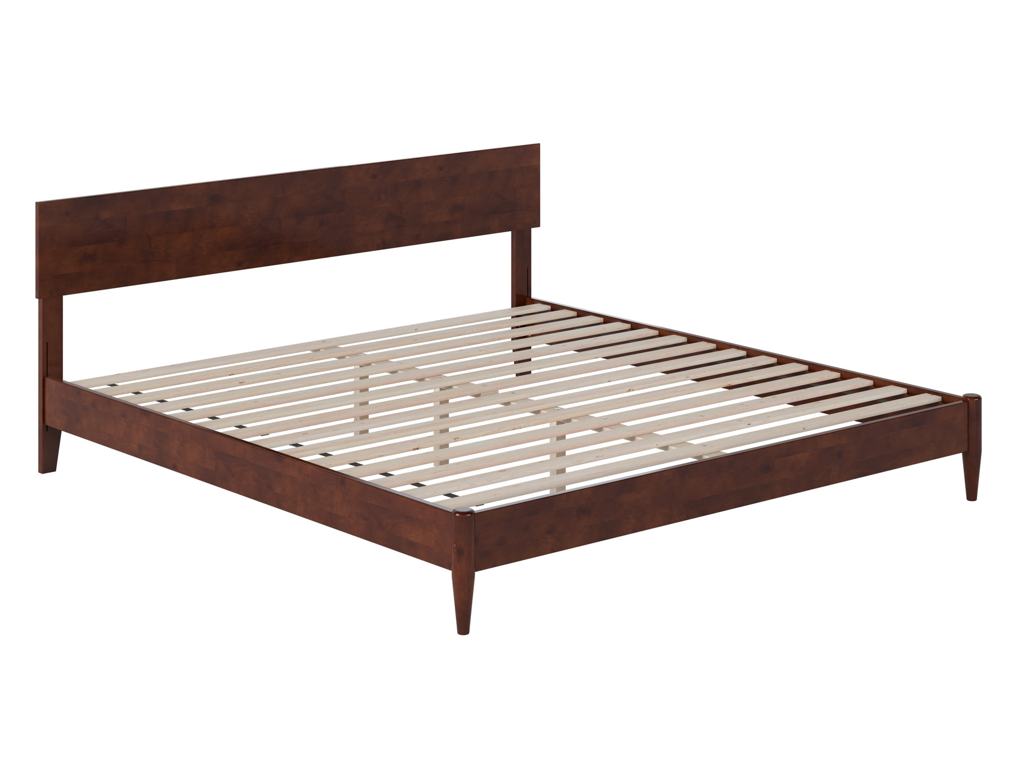 AFI Aria King Modern Solid Wood Low Profile Platform Bed, Walnut - Image 9