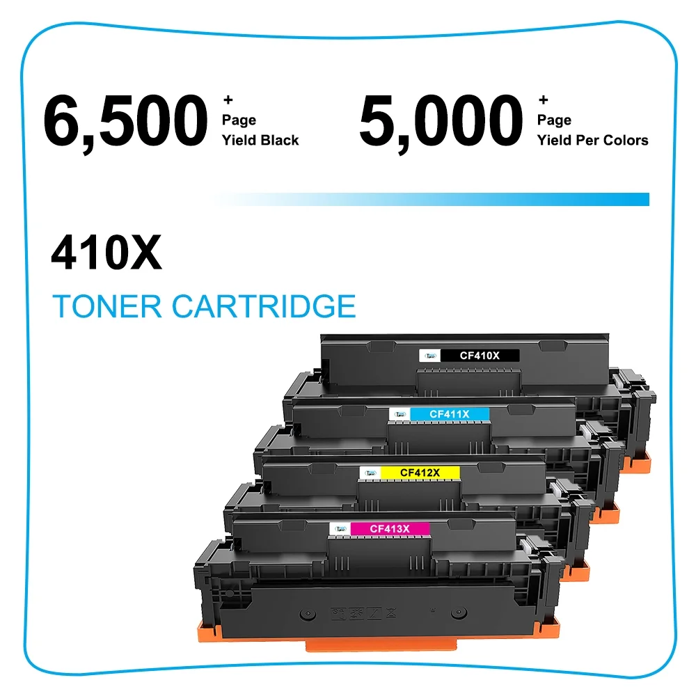 410X Toner Cartridge Compatible for HP Color Laserjet Pro MFP M477fnw M477fdw M452dn 410A 410X CF410A CF410X | M477fdn M452nw M477 M452 M377 Printer Ink (Black Cyan Yellow Magenta, 5-Pack) - Image 8