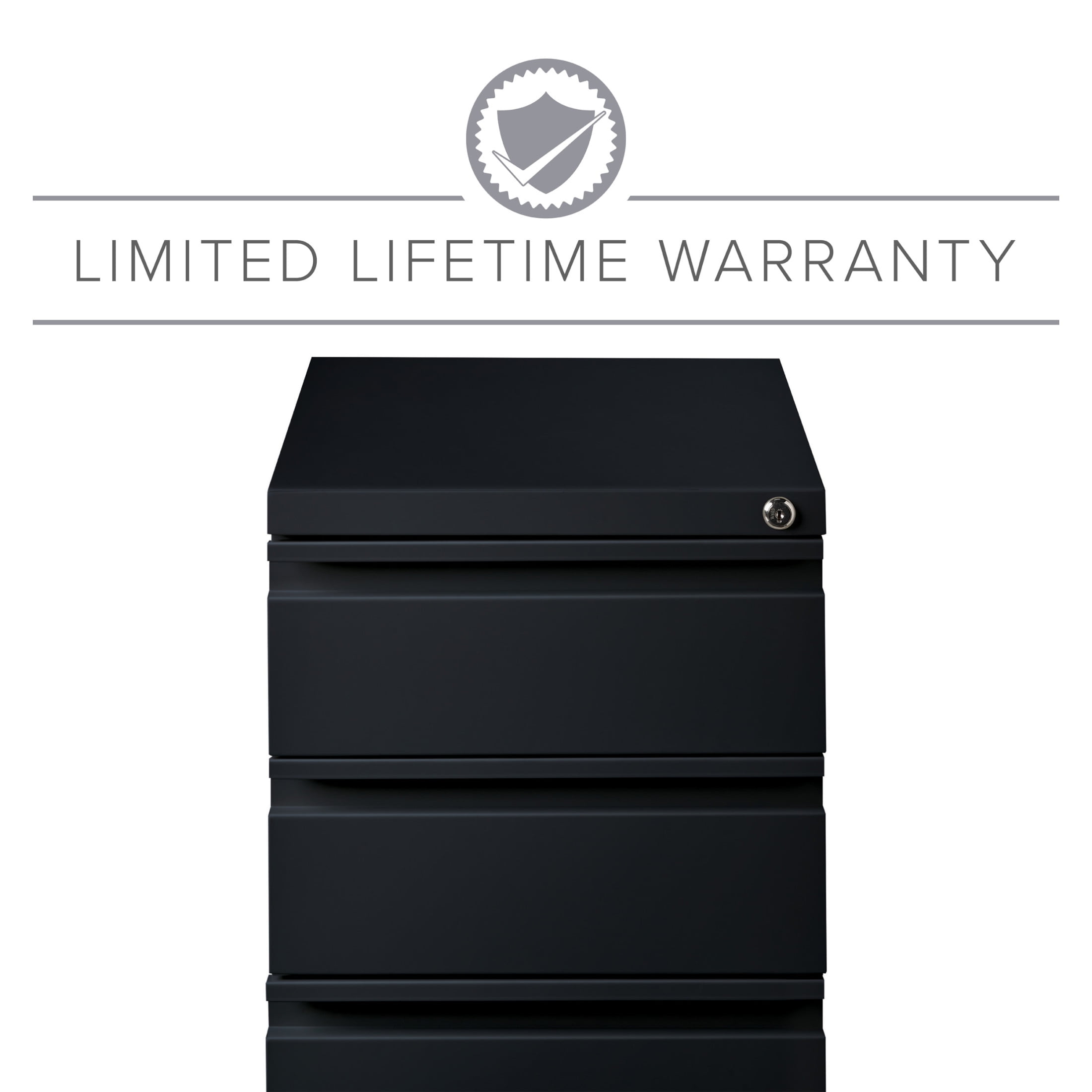 Hirsh 20" Deep Mobile Pedestal File Cabinet 3 Drawer Box-Box-File, Letter Width, Black - Image 6