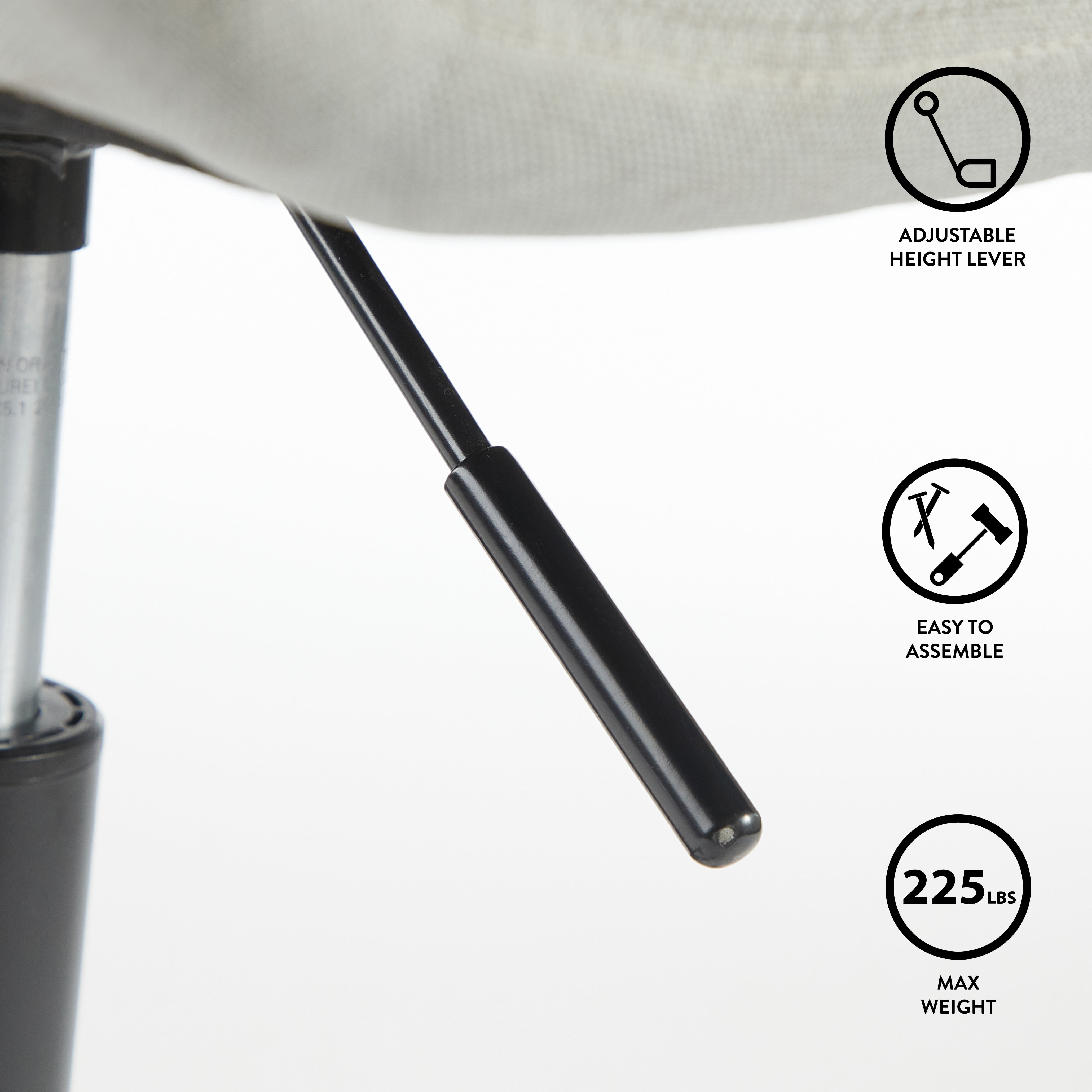 Urban Shop Rolling Linen Swivel Office Chair, Multiple Colors - Image 5