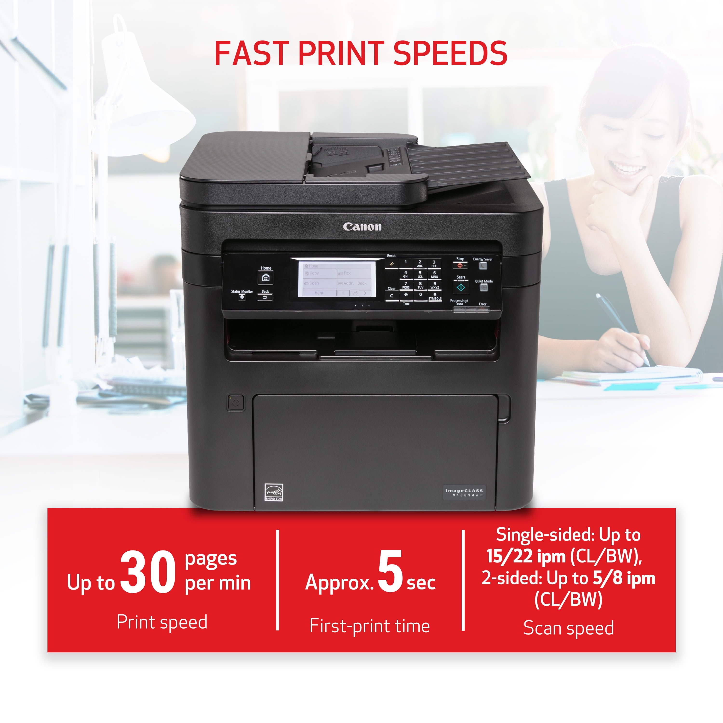 Canon imageCLASS MF269dw II - All in One, Wireless, Duplex Laser Printer, Monochrome - Image 3