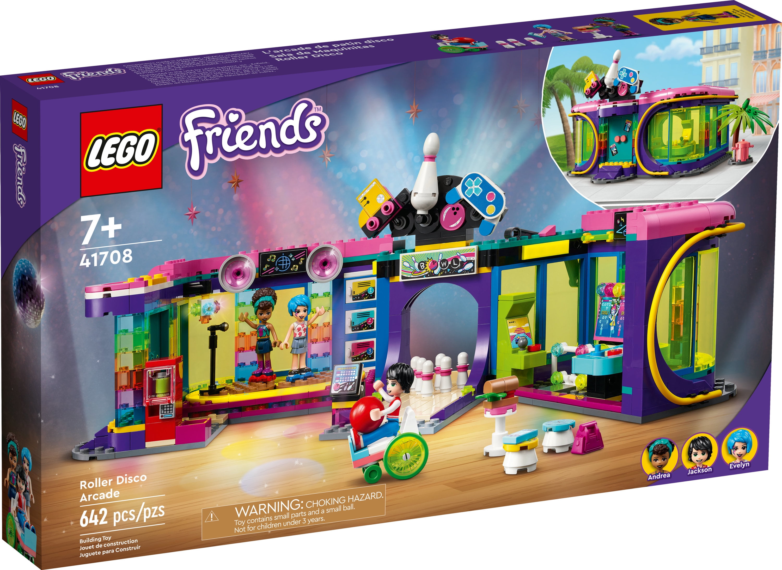 LEGO Friends Roller Disco Arcade Set 41708, Toy Bowling Game, Includes Andrea Mini-Doll, Perfect Birthday Present for Kids, Girls, and Boys Ages 7 and Up, Playset Encourages Creative Play - Image 4