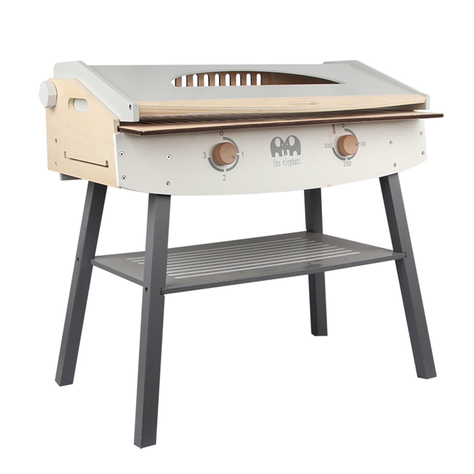 Woodenfun Wooden Pretend Barbecue Grill Play Set, Play Kitchen Set Cooking Gift for 3 4 5 Year Old Kids - Image 5