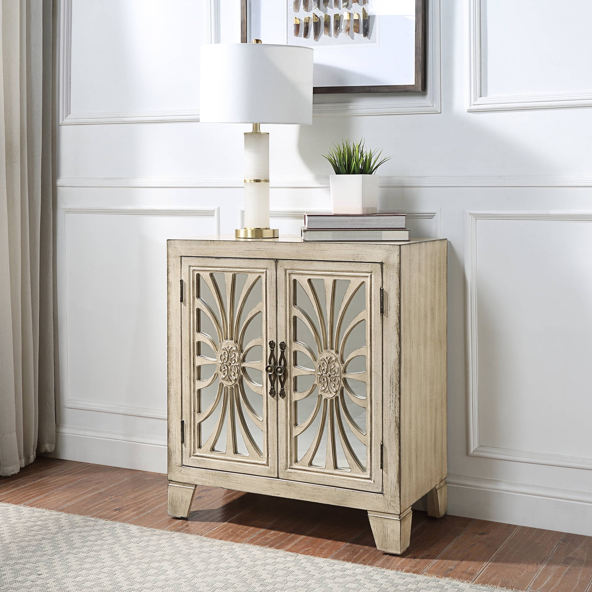 ACME Nalani Rectangular Console Table in Antique White - Image 3